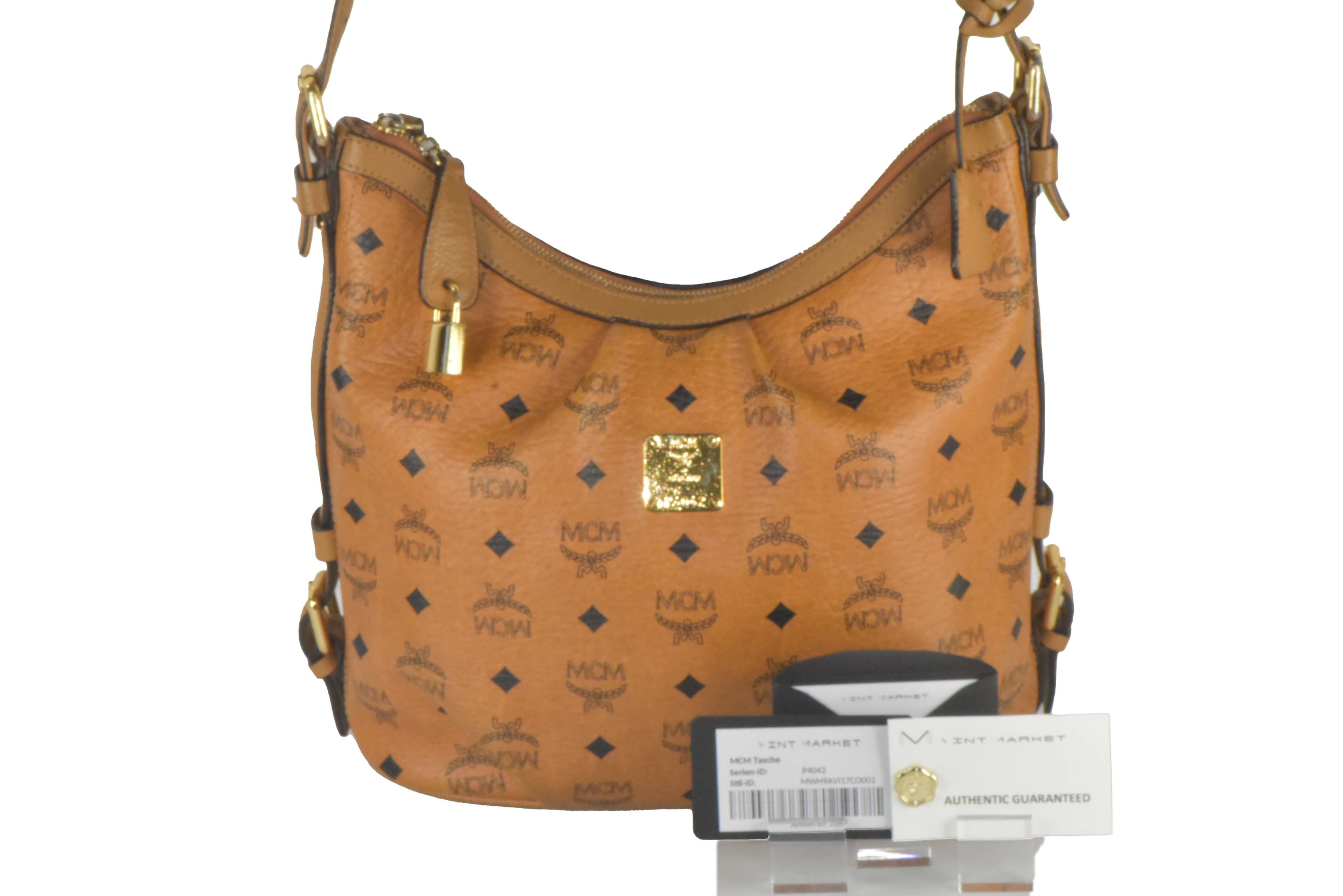 ✅MCM TASCHE SCHULTERTASCHE HANDTASCHE HOBO CROSSBODY COGNAC 2263