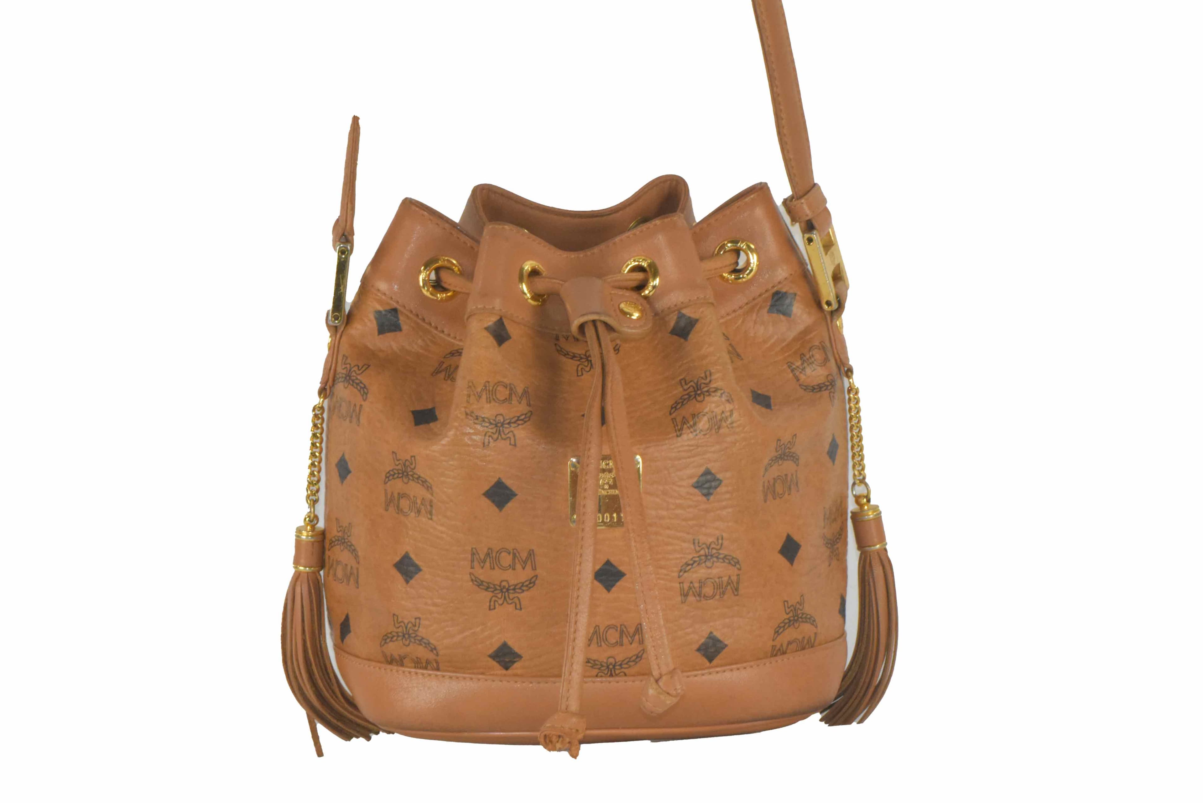 ✅MCM TASCHE BEUTELTASCHE LEDERTASCHE CROSSBODY LEDER COGNAC 2461