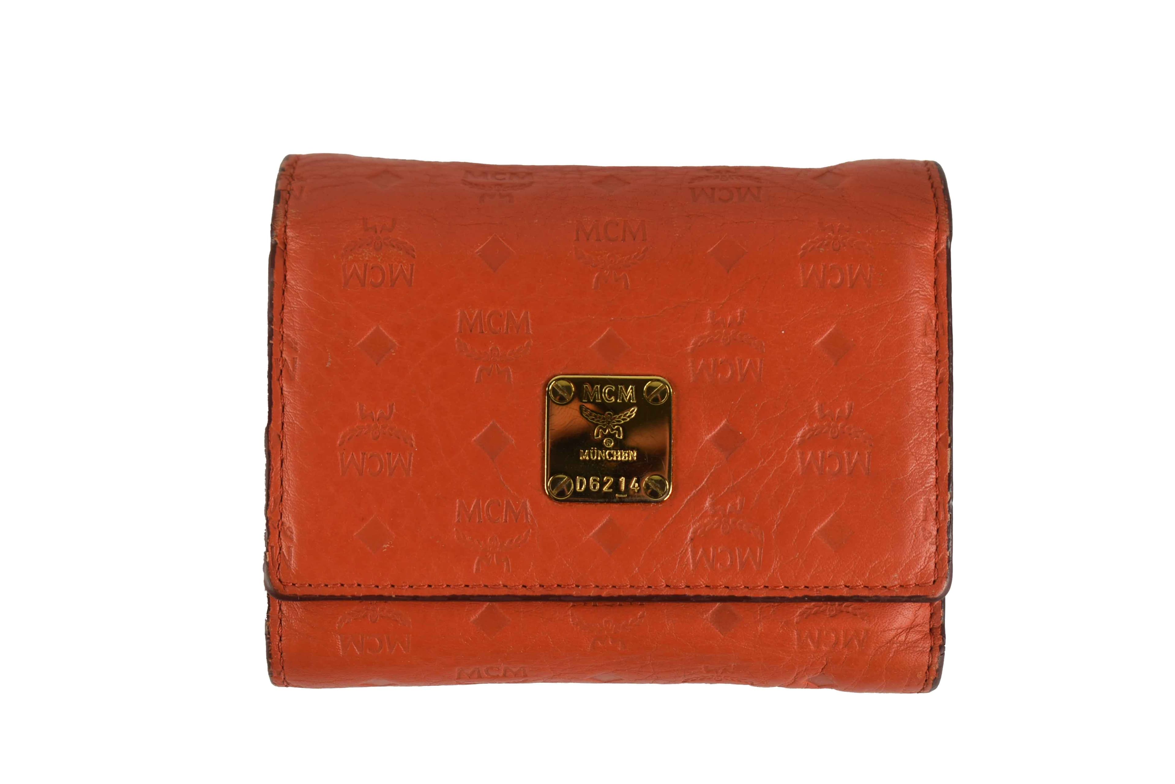 ✅MCM PORTEMONNAIE GELDBEUTEL PORTMONEE GELDBÖRSE ORANGE 1896