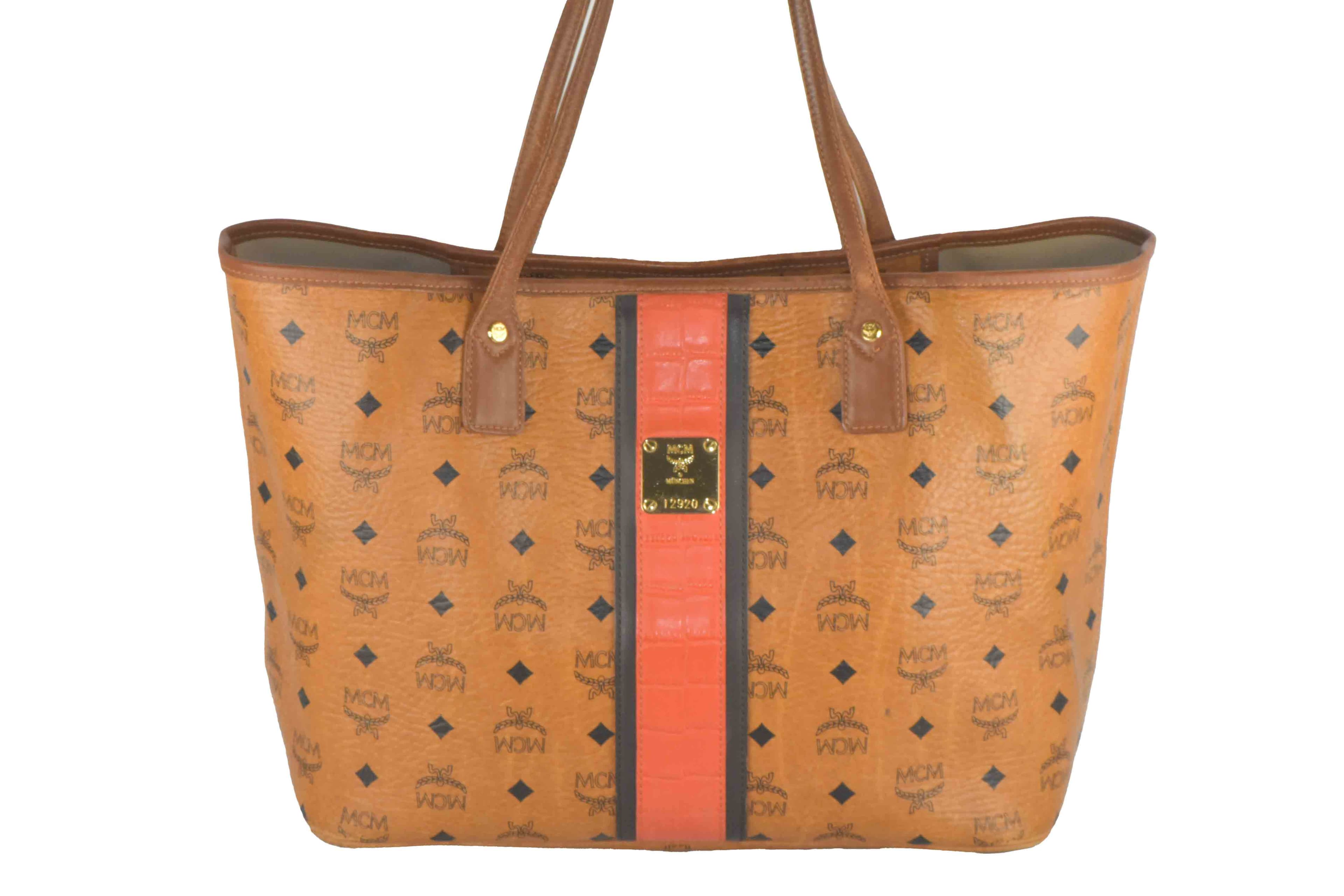 MCM SHOPPER TASCHE SCHULTERTASCHE LEDERTASCHE TASCHE COGNAC 2554