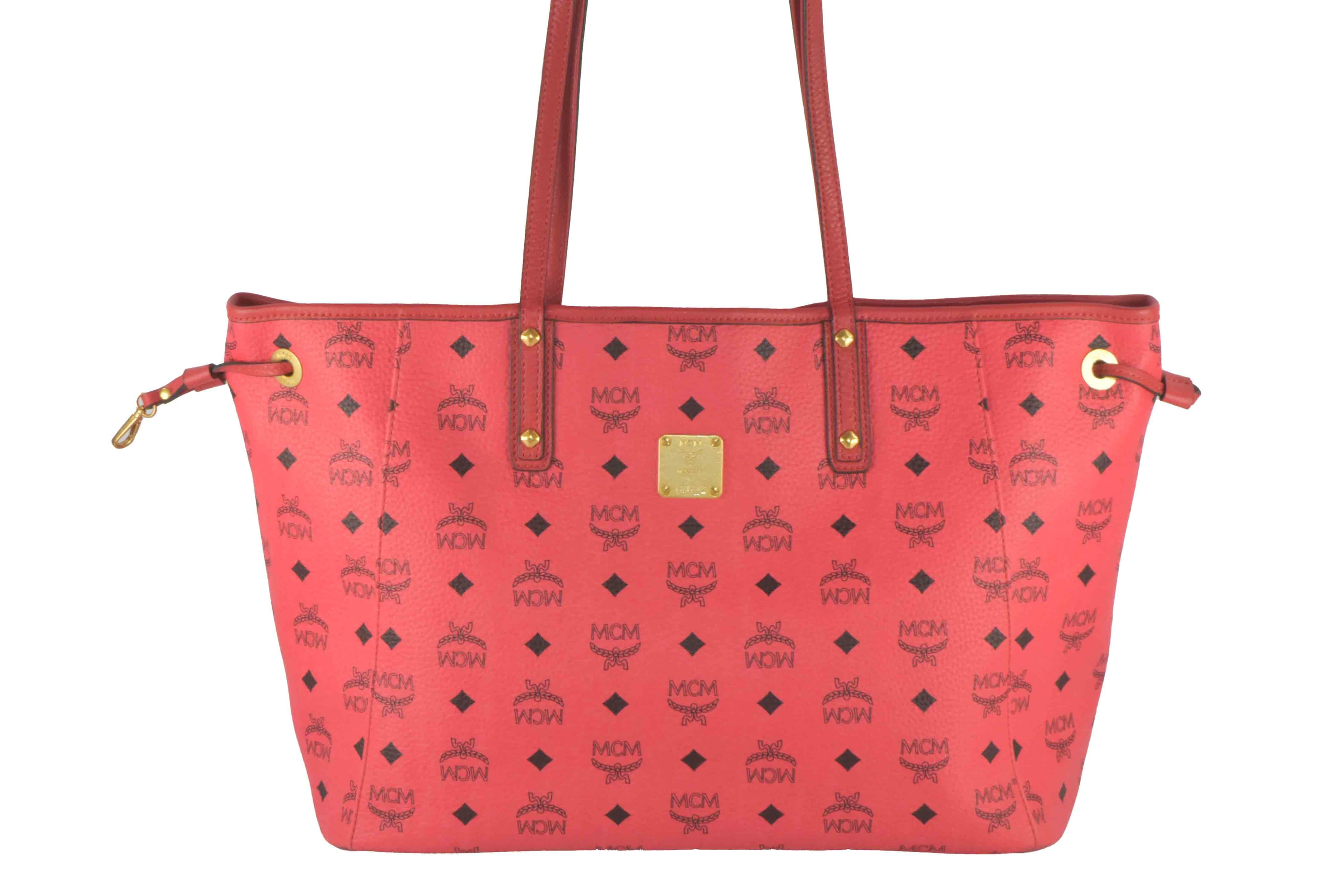 ✅MCM TASCHE SCHULTERTASCHE WENDESHOPPER SHOPPER PINK LIZ 2564