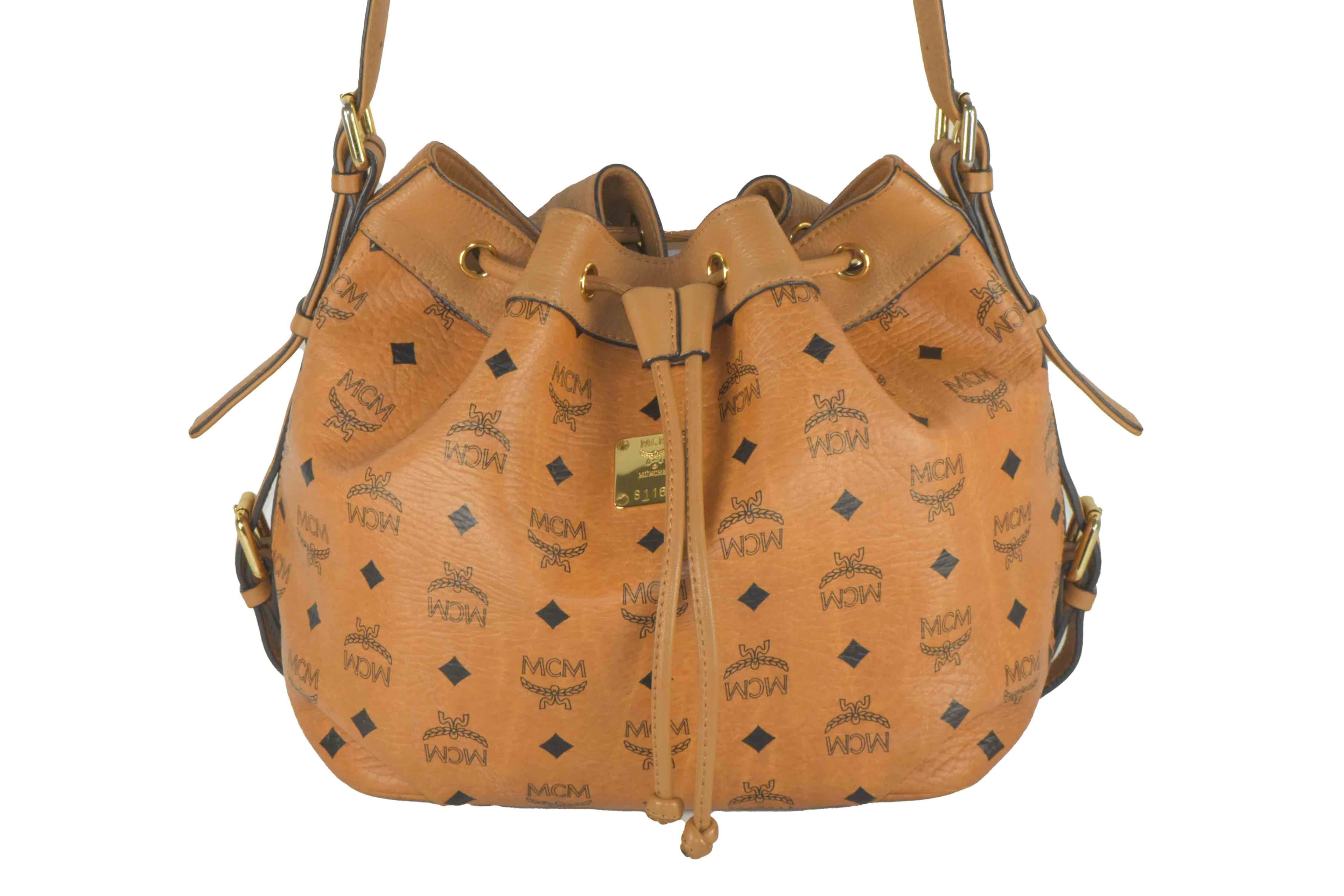 ✅MCM TASCHE UMHÄNGETASCHE BEUTELTASCHE CROSSBODY COGNAC 2549