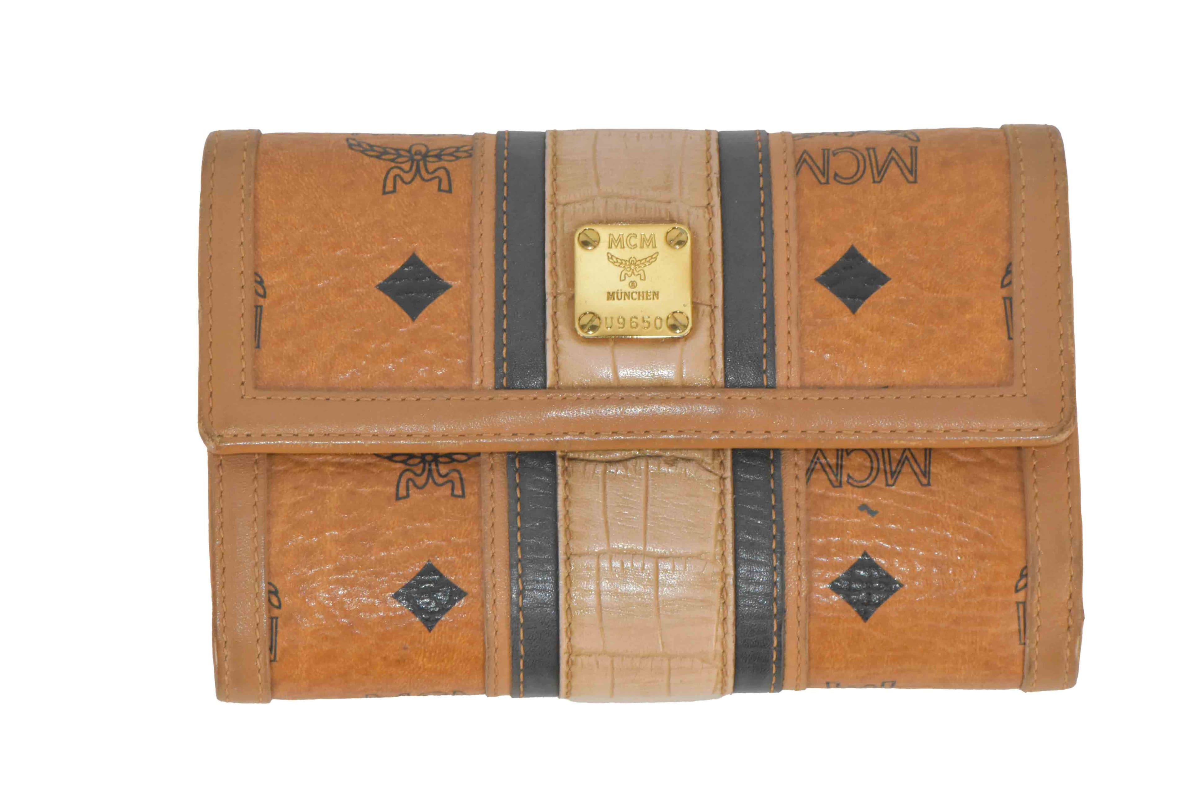 ✅MCM PORTEMONNAIE GELDBEUTEL PORTMONEE GELDBÖRSE COGNAC 1909