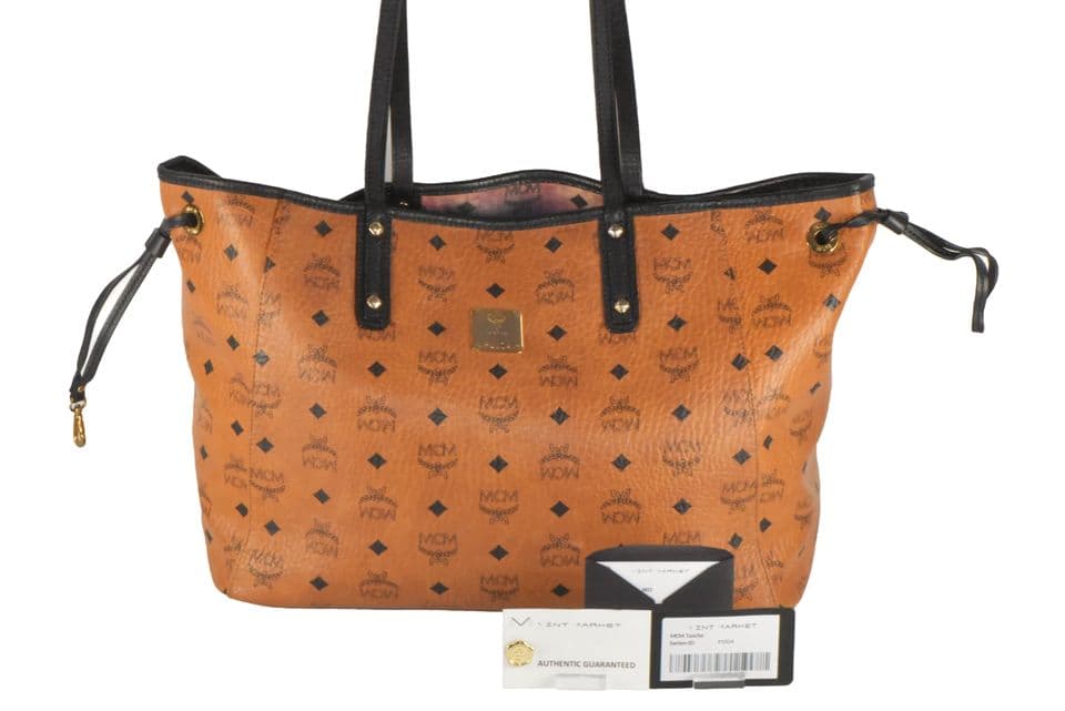 ✅MCM TASCHE SCHULTERTASCHE WENDESHOPPER SHOPPER COGNAC LIZ 2280