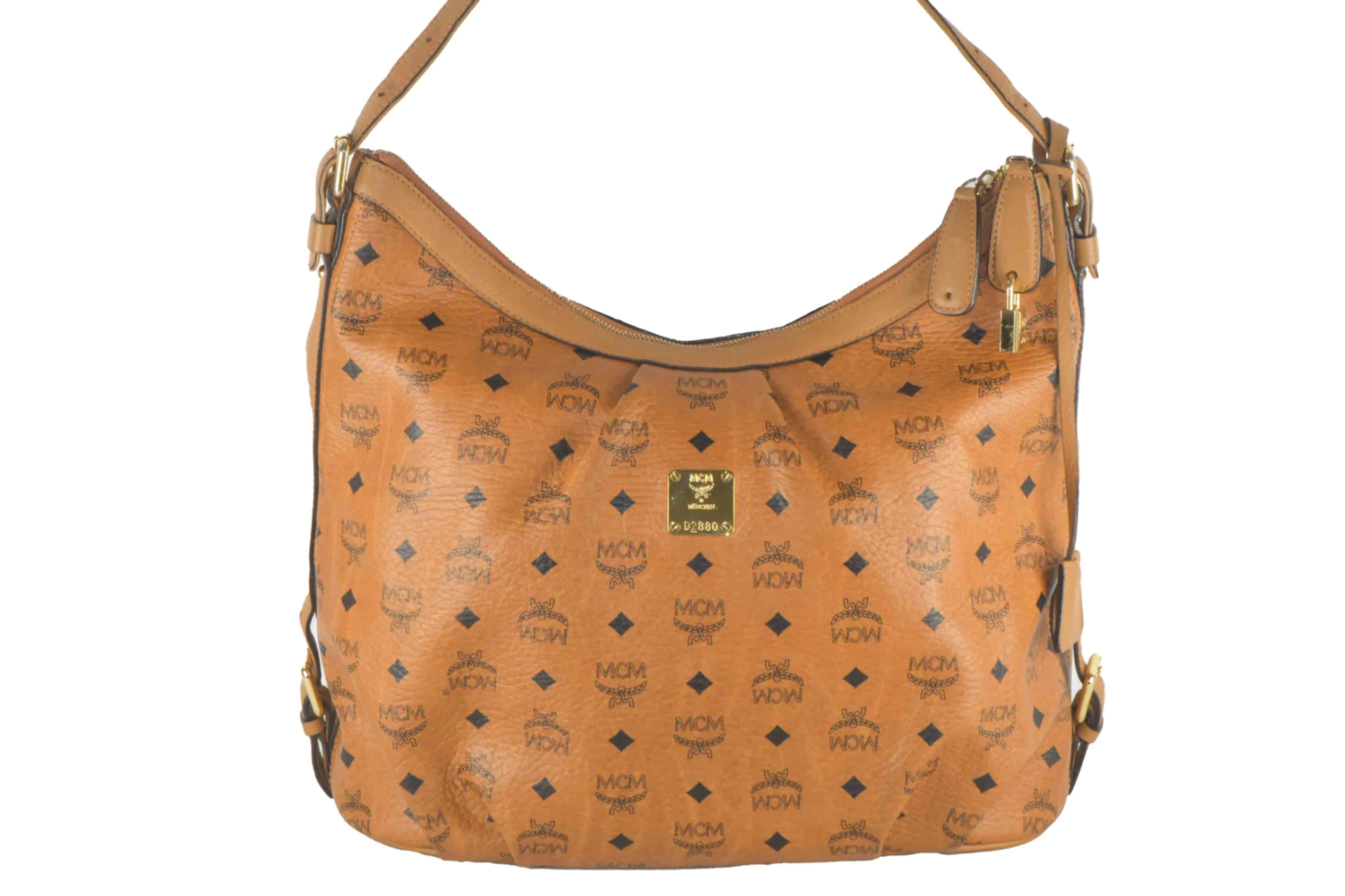 ✅MCM TASCHE SCHULTERTASCHE HANDTASCHE HOBO COGNAC 2591
