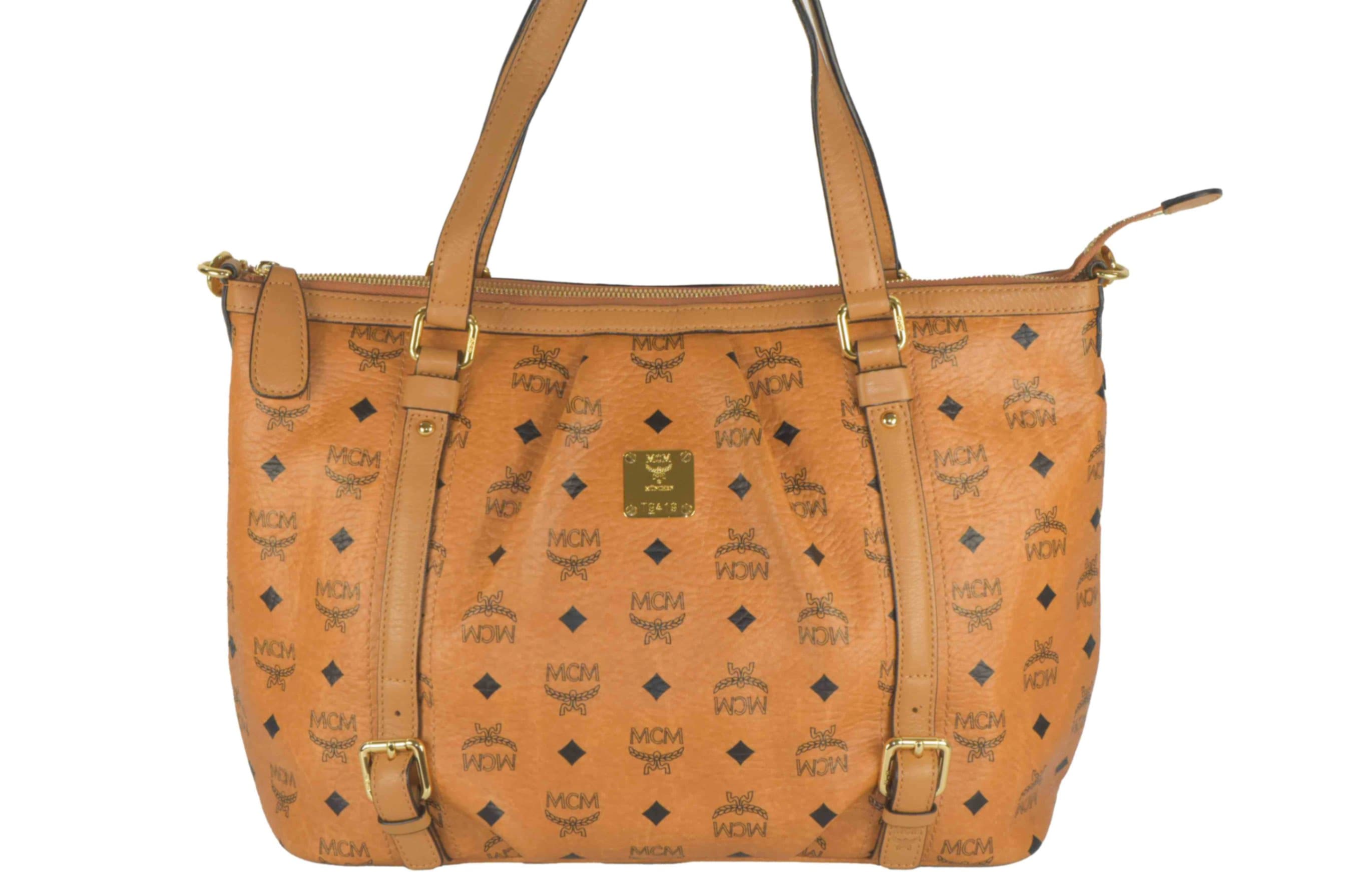 ✅MCM SCHULTERTASCHE HANDTASCHE CROSSBODY TASCHE COGNAC 2587