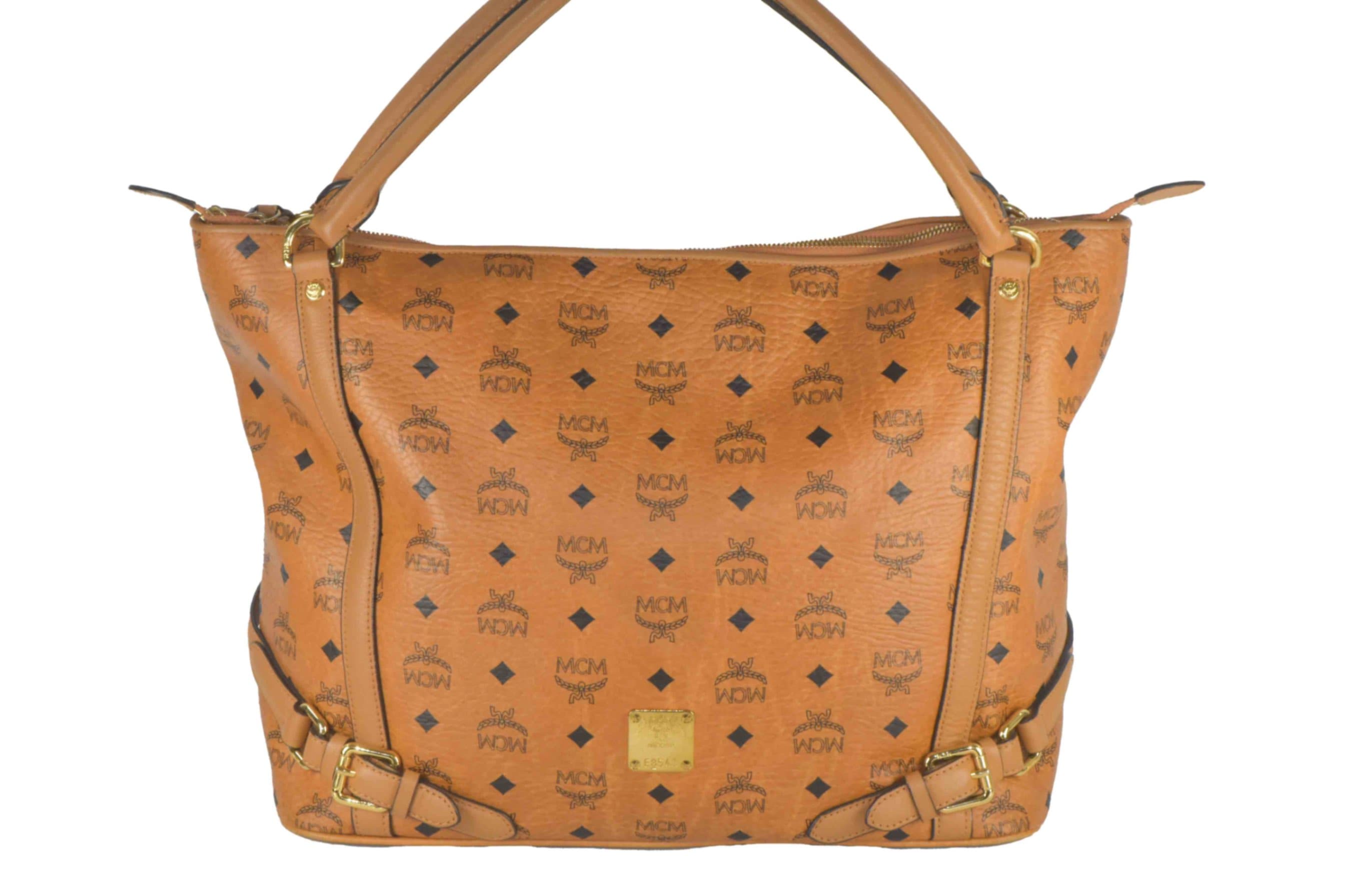 ✅MCM TASCHE SCHULTERTASCHE HANDTASCHE LEDERTASCHE COGNAC 2595