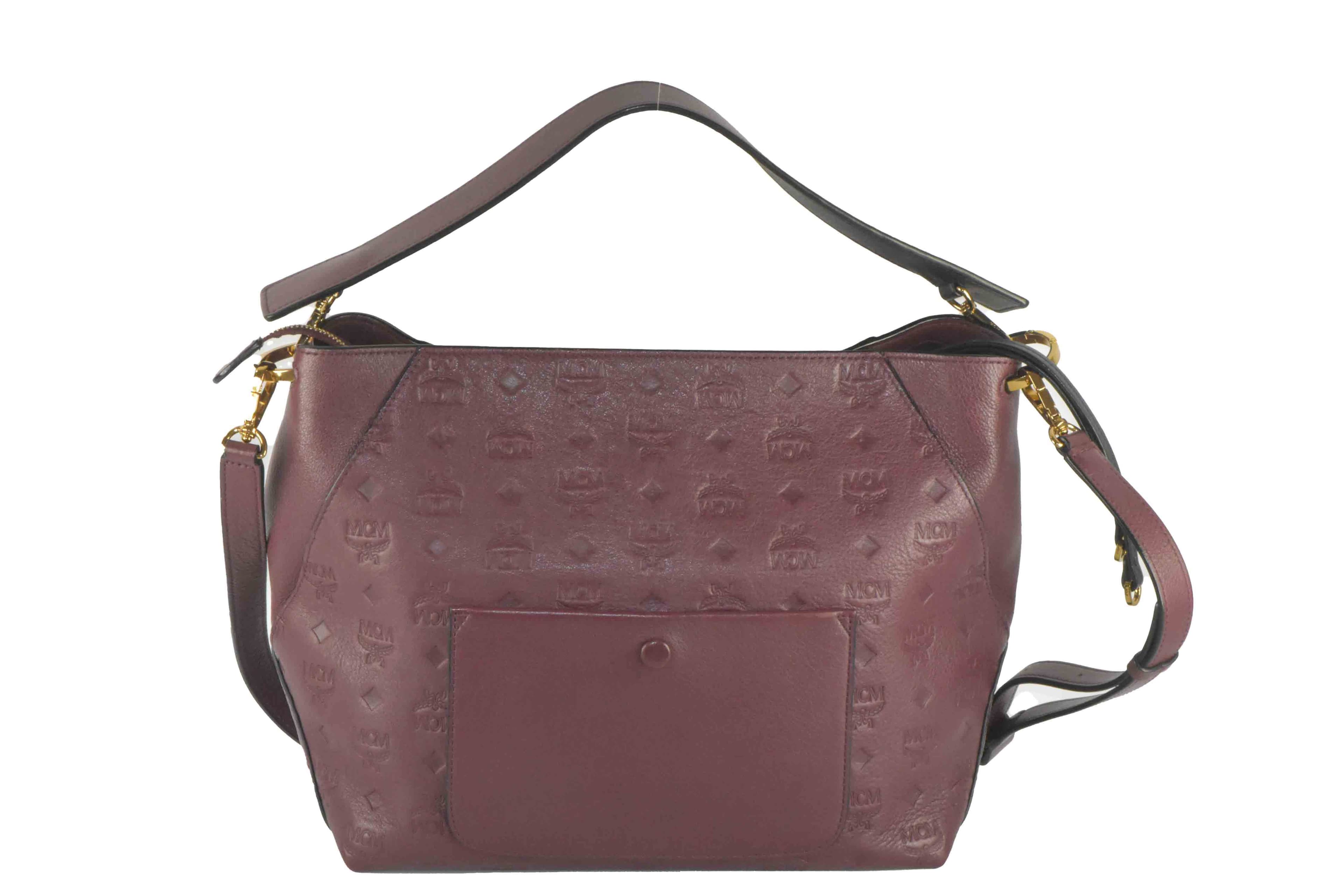 ✅MCM SCHULTERTASCHE KLARA HANDTASCHE TASCHE LEDER ROT 2616
