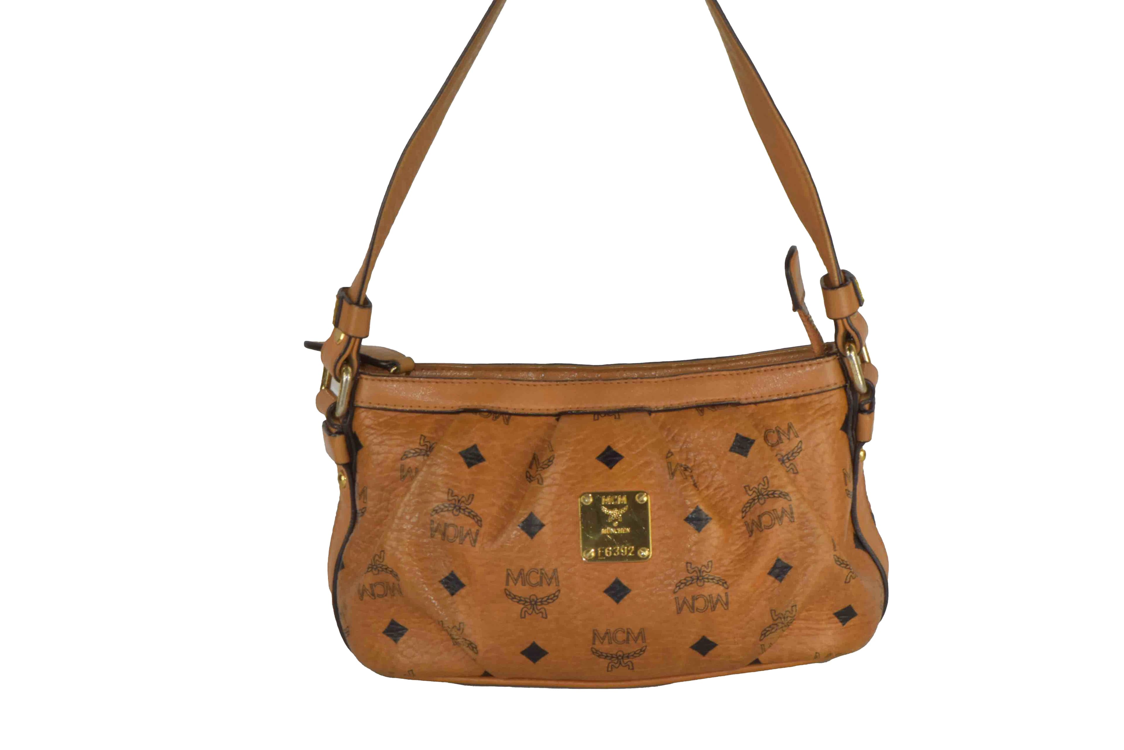 ✅MCM TASCHE SCHULTERTASCHE HANDTASCHE COGNAC 2598