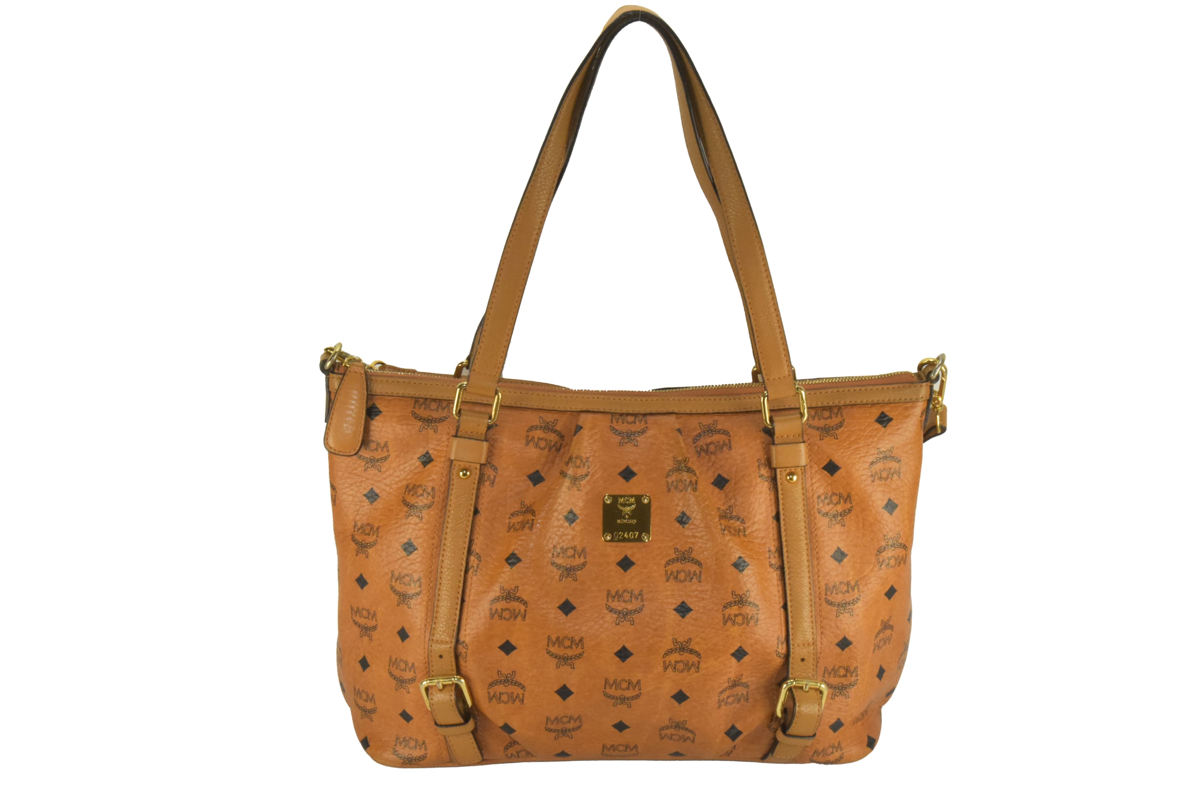 ✅MCM SCHULTERTASCHE HANDTASCHE LEDERTASCHE CROSSBODY COGNAC 2628