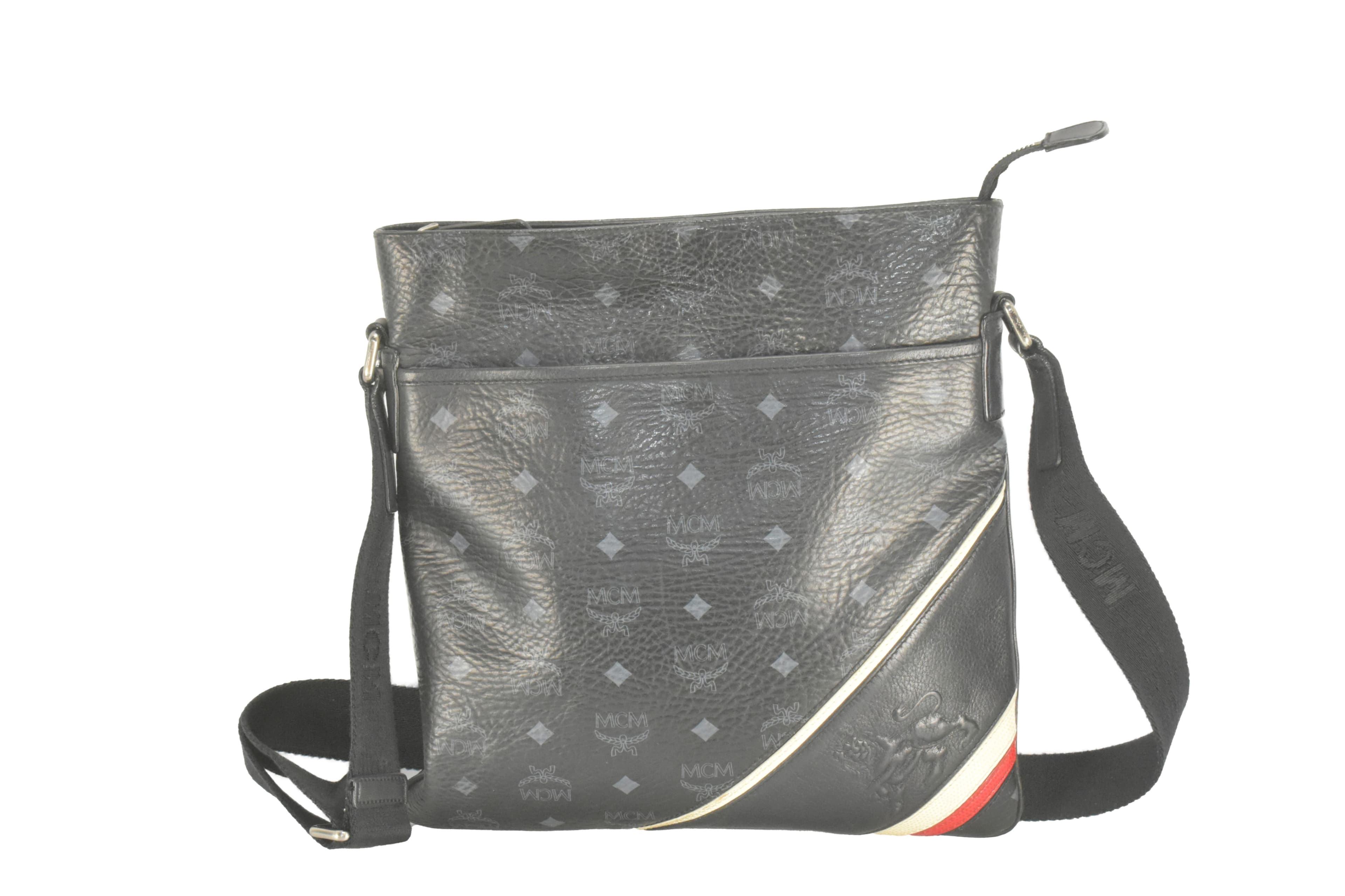 ✅MCM MESSENGER TASCHE AKTENTASCHE UMHÄNGETASCHE SCHWARZ 2749