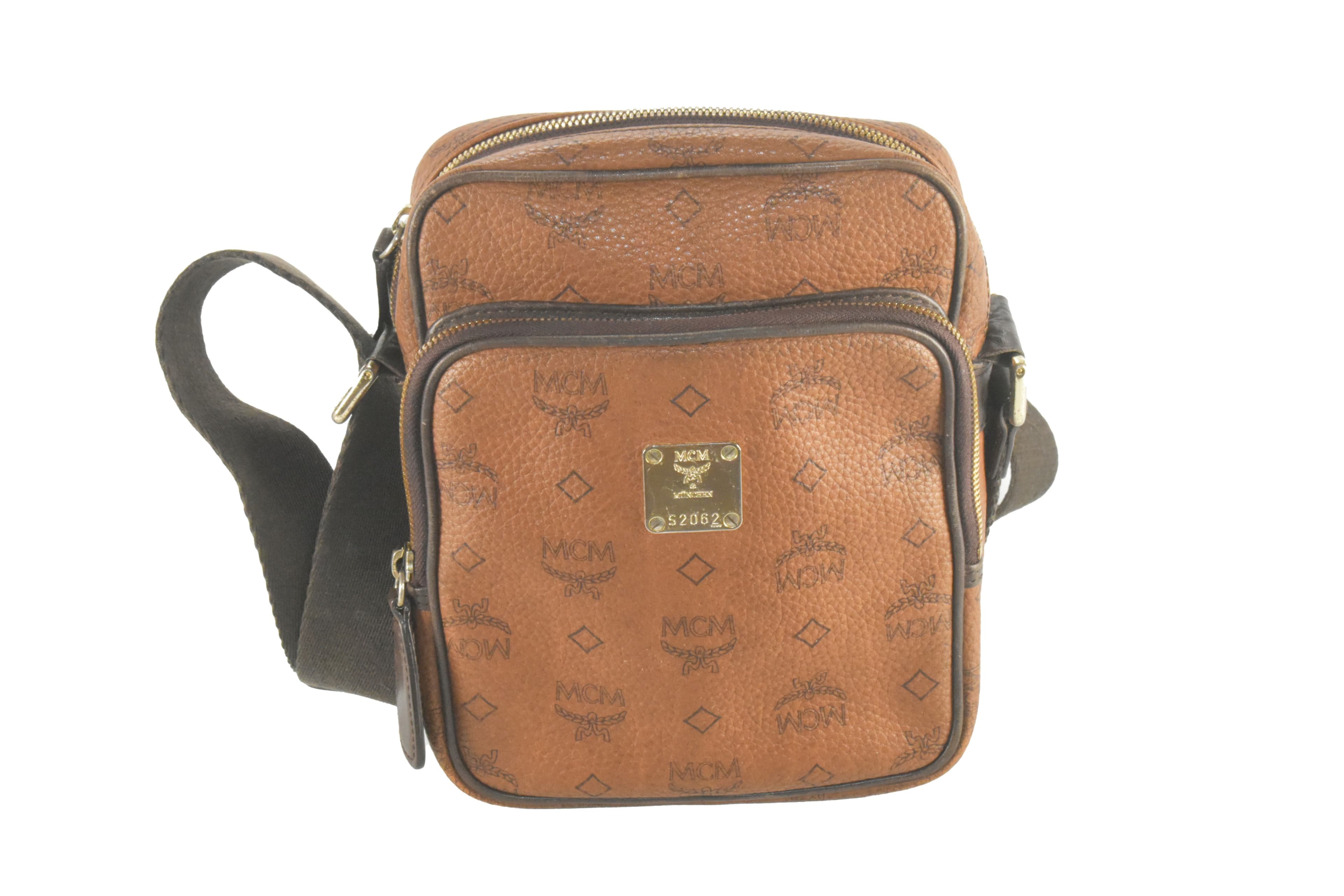 ✅MCM UMHÄNGETASCHE CROSSBODY TASCHE AKTENTASCHE BRAUN 2805