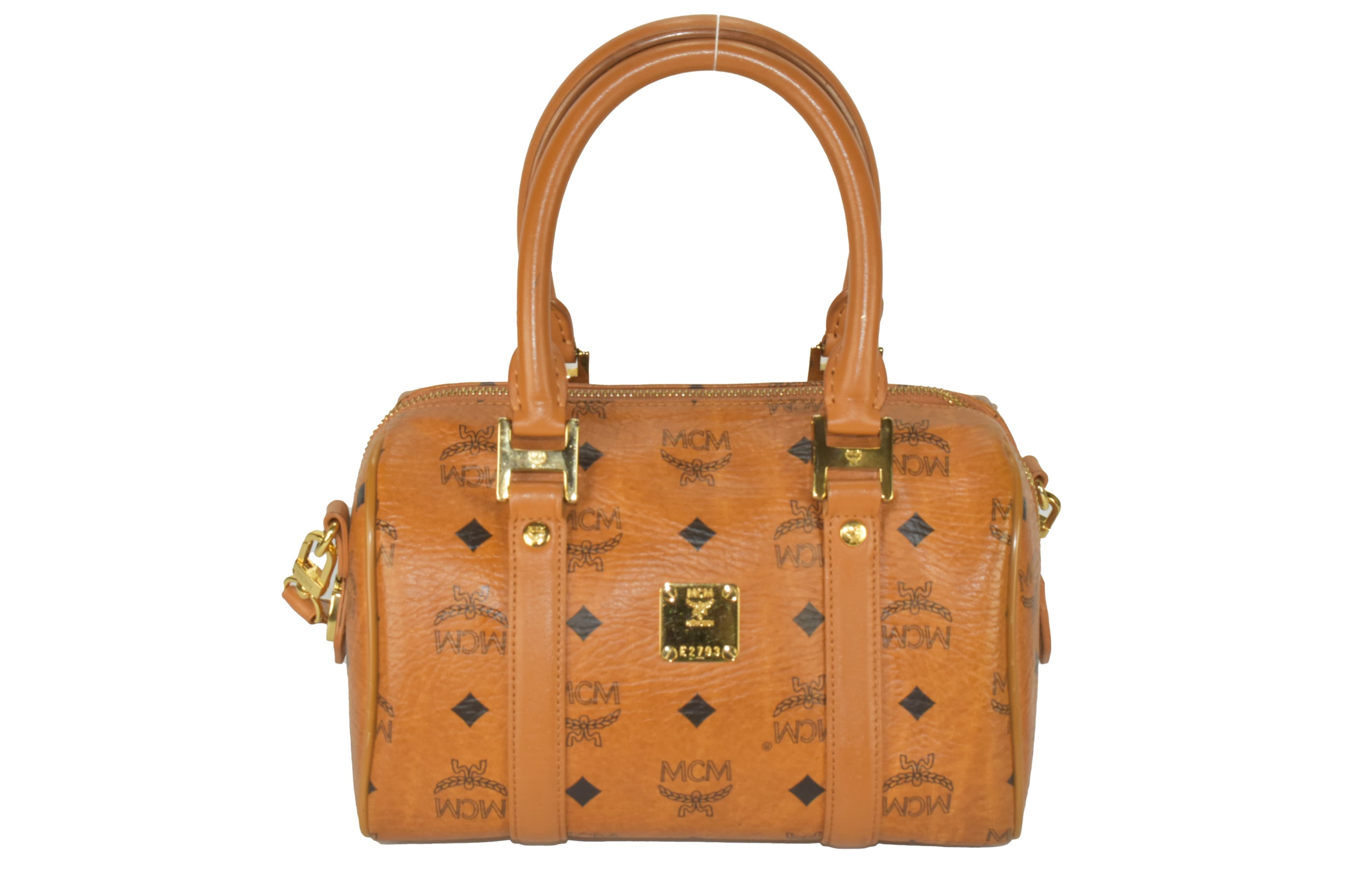✅MCM UMHÄNGETASCHE CROSSBODY BOSTON HANDTASCHE COGNAC 2837