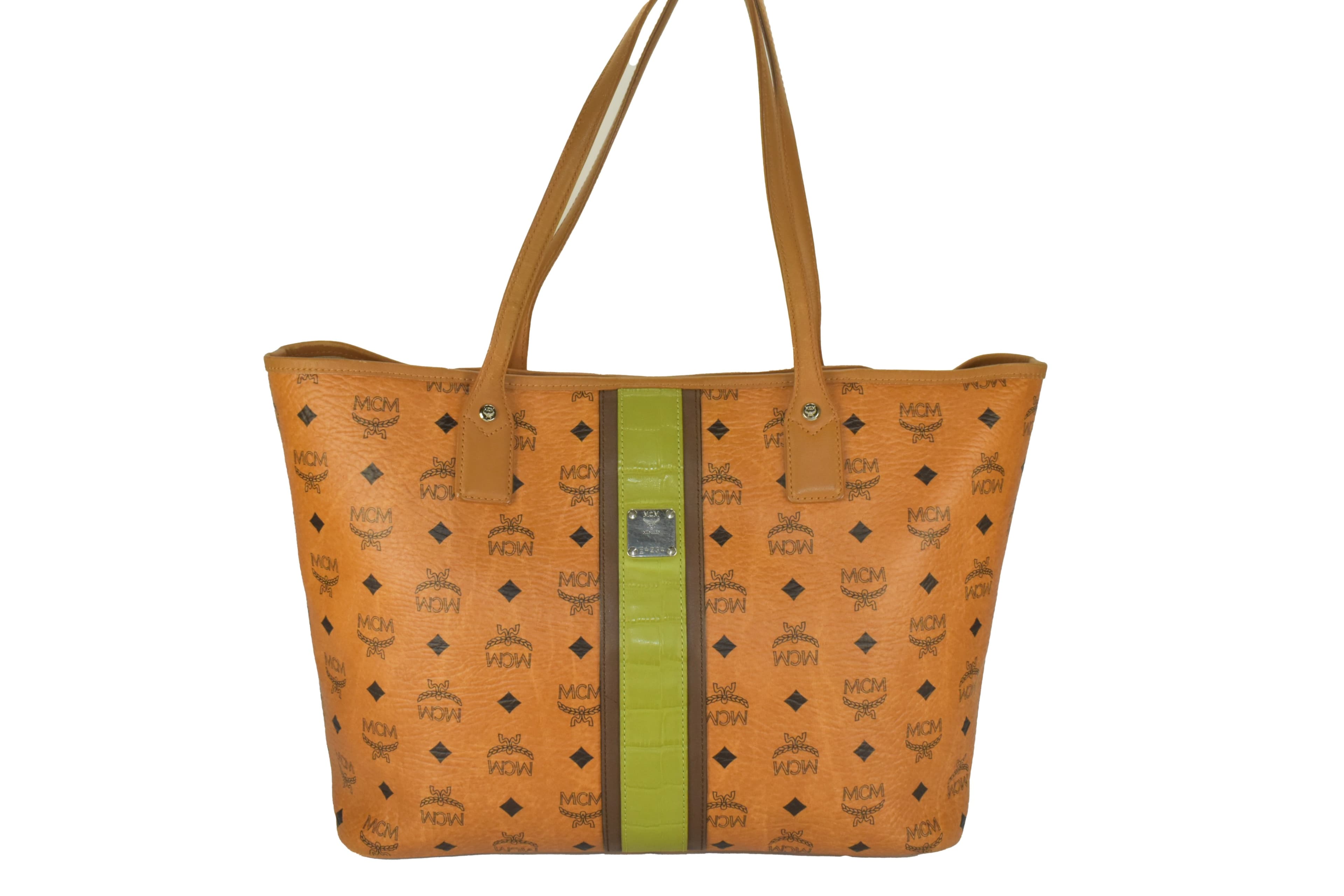 MCM MEDIUM SHOPPER SCHULTERTASCHE TASCHE COGNAC LEDER 2836