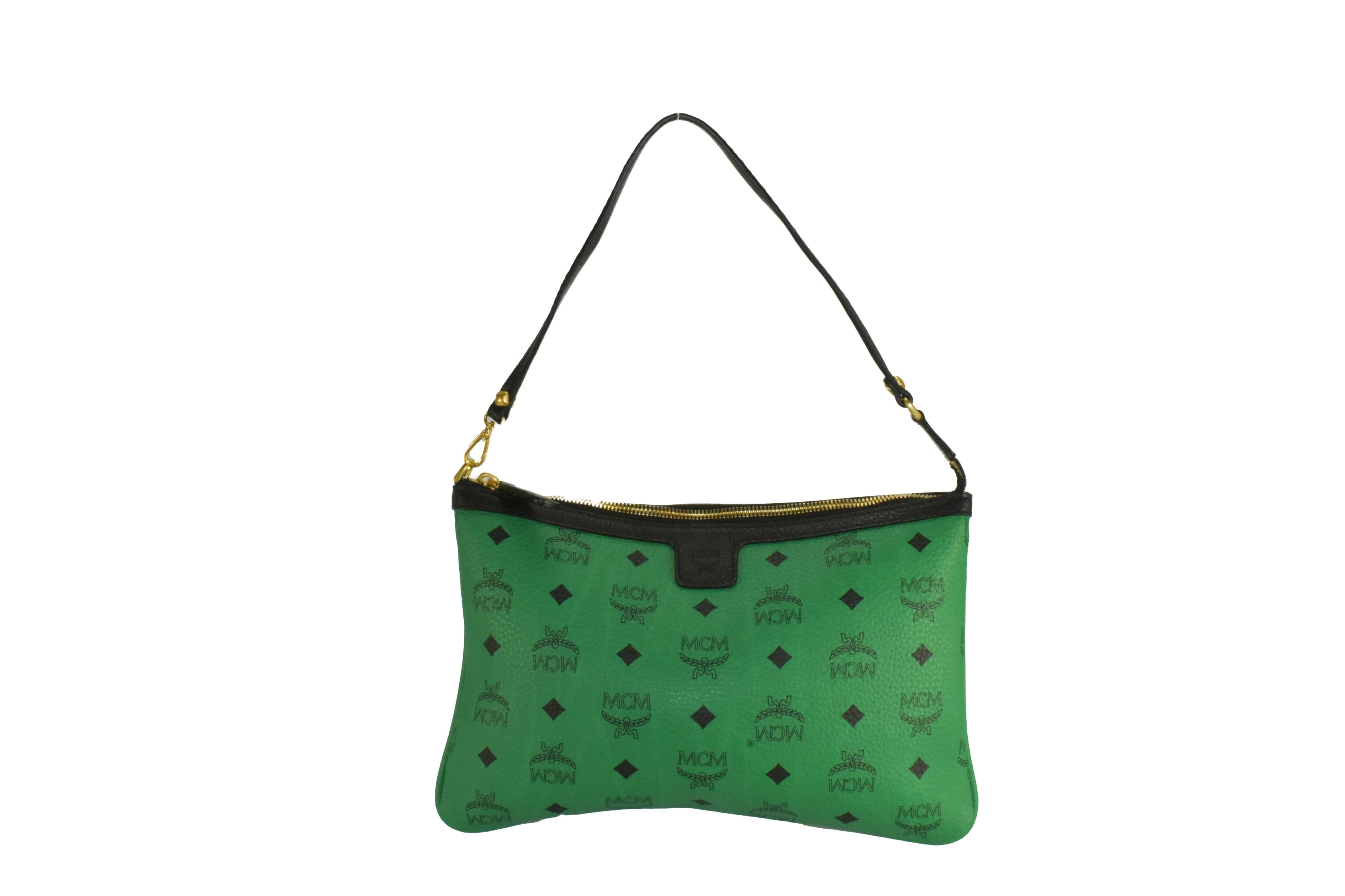 ✅MCM TASCHE SCHULTERTASCHE HANDTASCHE POUCH POCHETTE GRÜN 2939