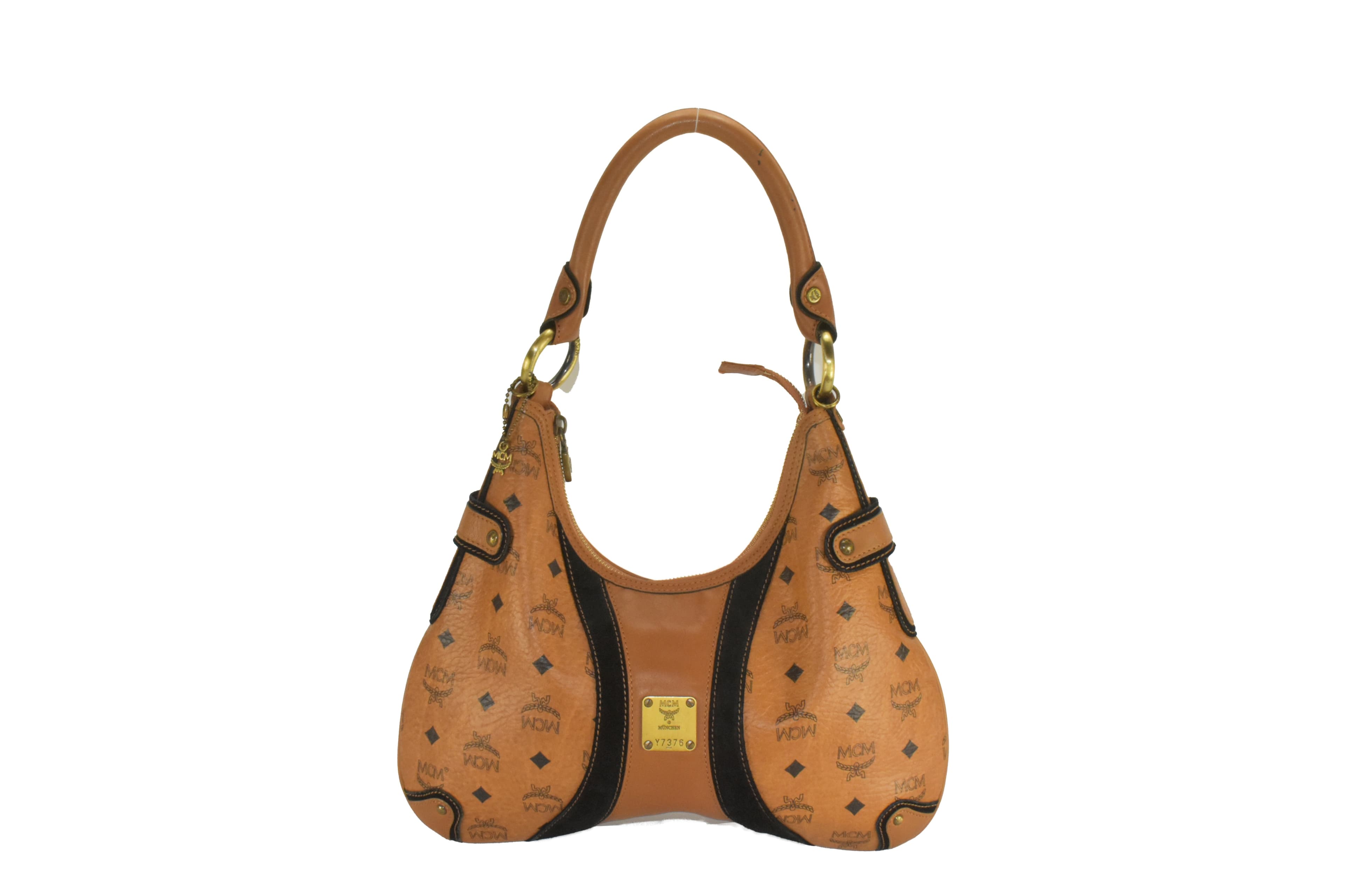 ✅MCM SCHULTERTASCHE HANDTASCHE LEDERTASCHE TASCHE COGNAC 2949