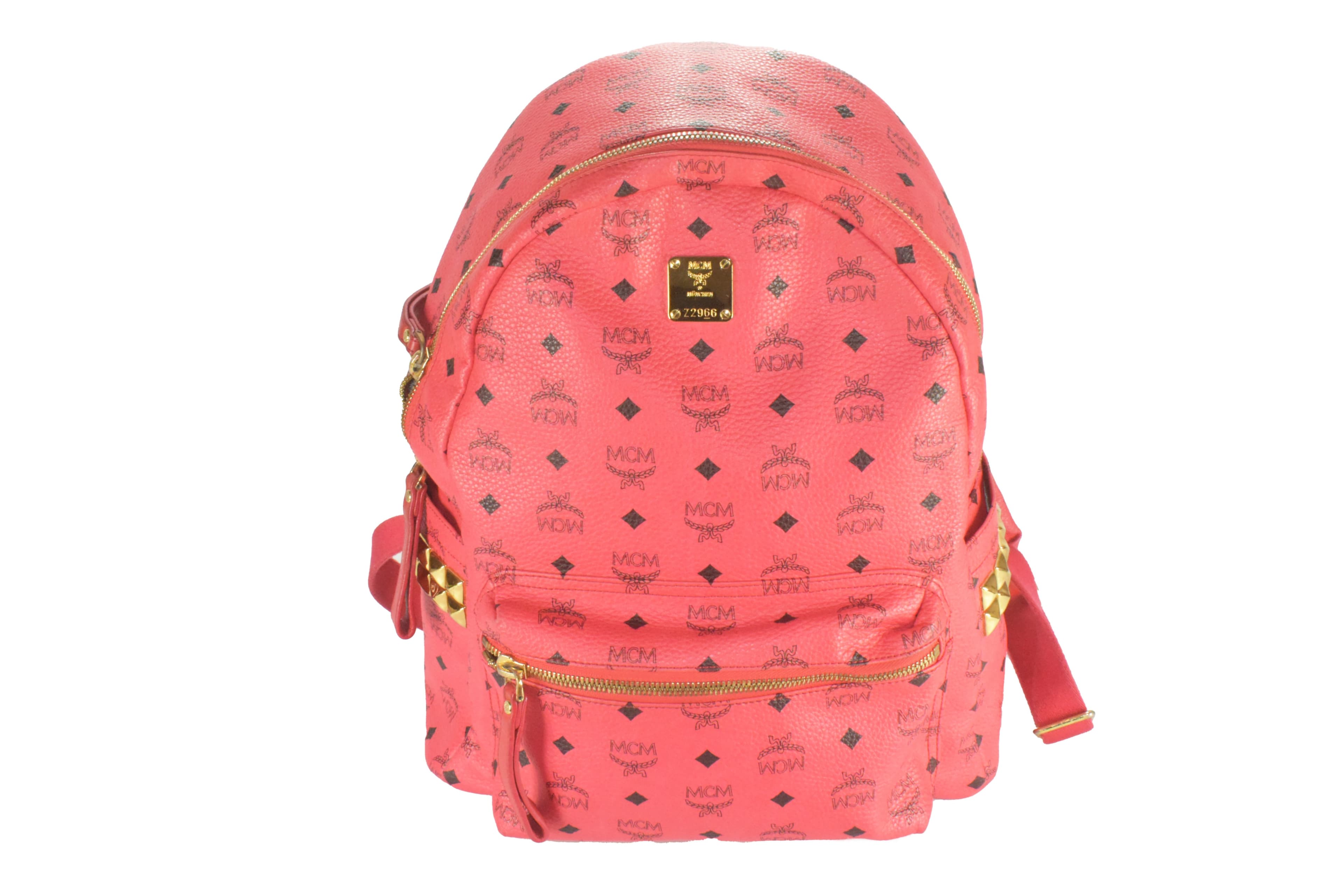 ✅MCM RUCKSACK TASCHE LEDERTASCHE LEDERRUCKSACK PINK 3048