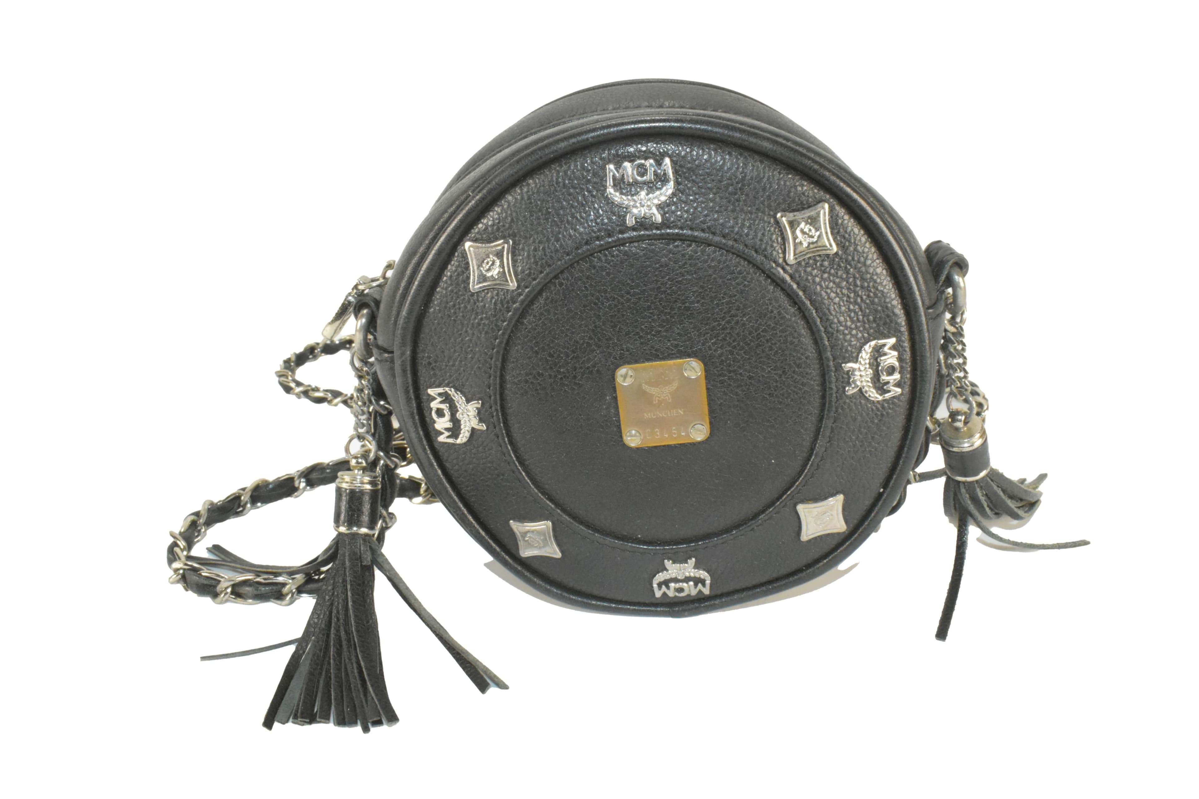 ✅MCM MINI TASCHE vintmarket-de CROSSBODY TAMBOURIN SCHWARZ 3205