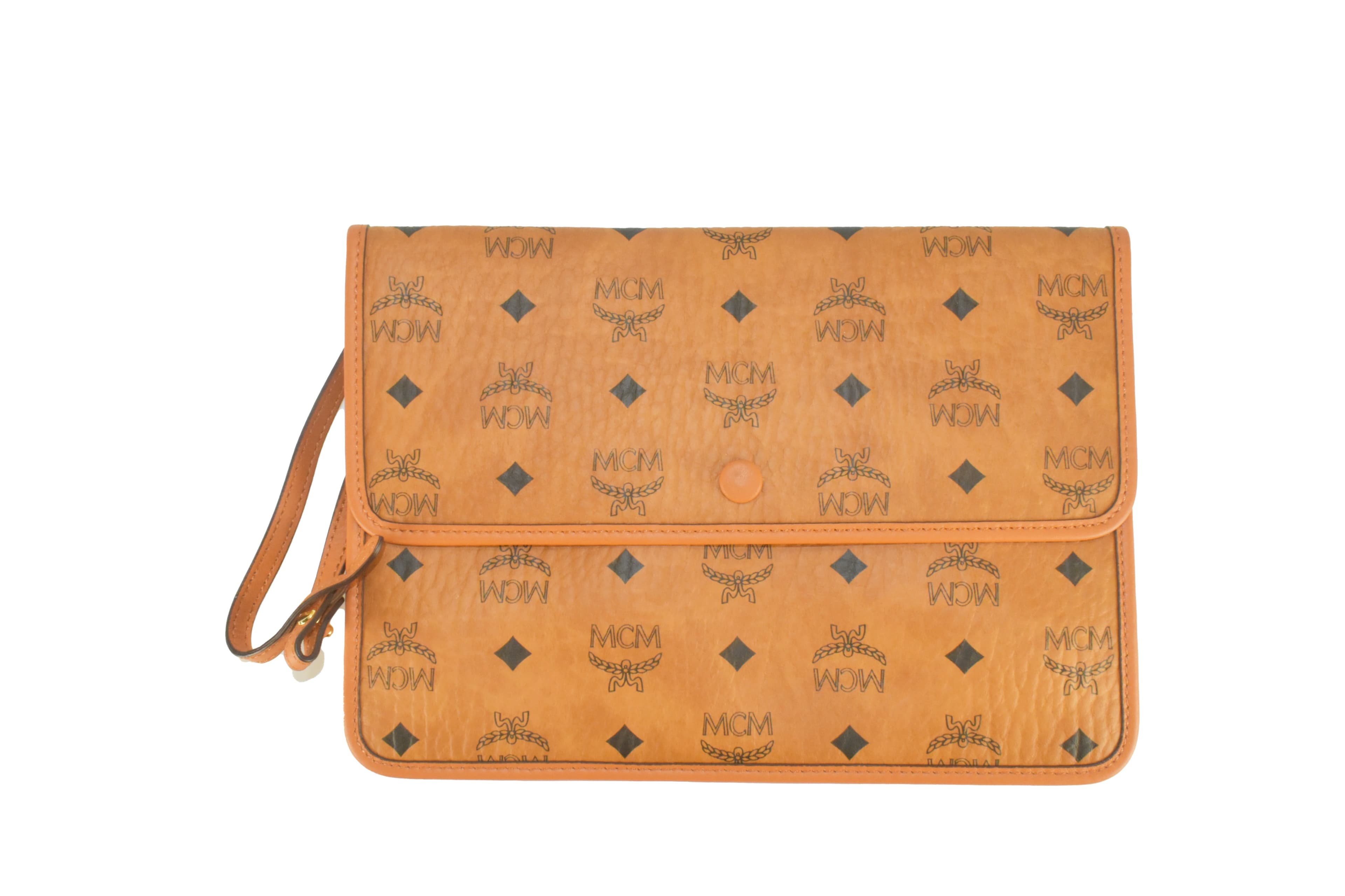 ✅MCM CLUTCH vintmarket.de TASCHE HANDTASCHE COGNAC 3371