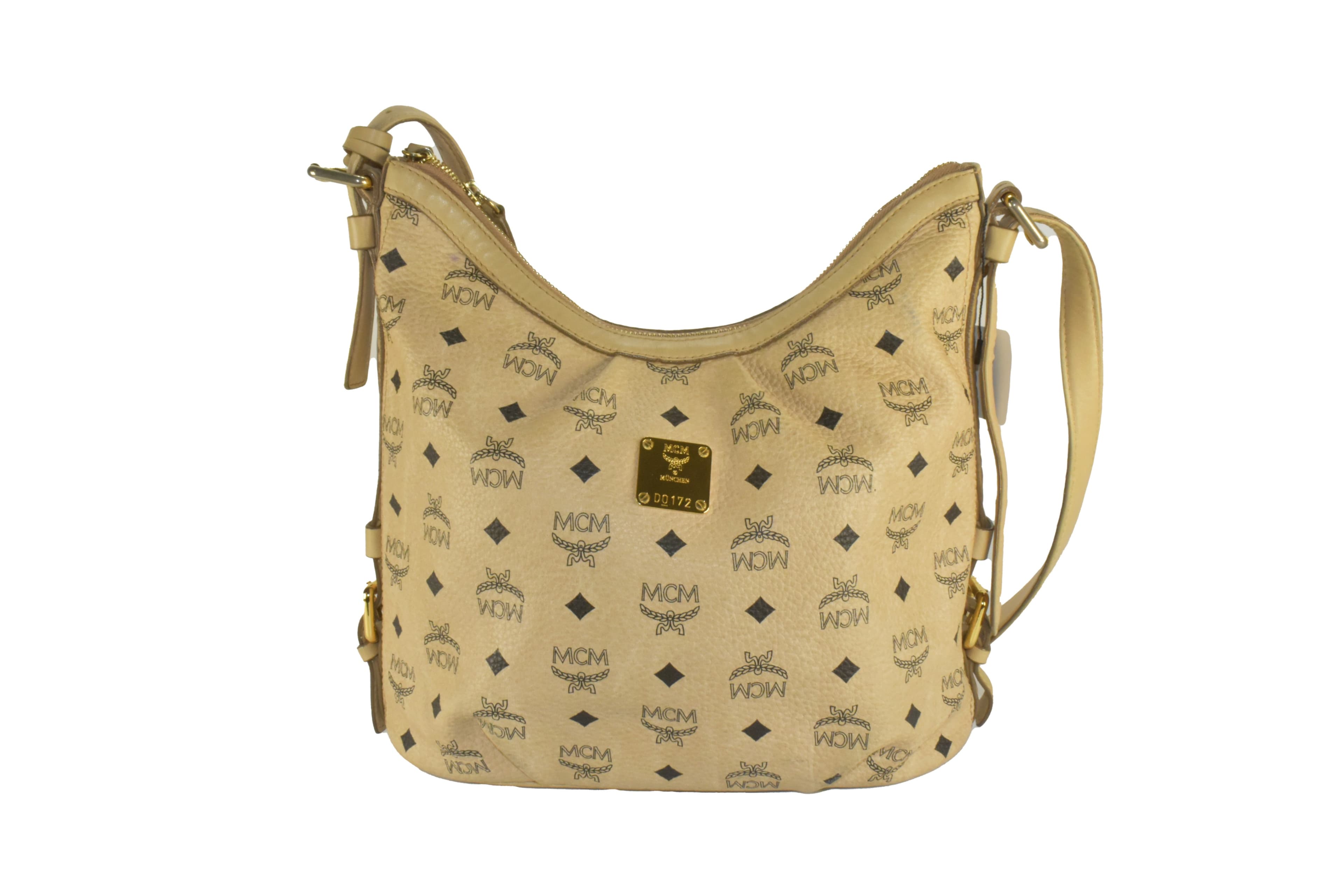 MCM HOBO KLEIN vintmarket.de CROSSBODY SCHULTERTASCHE BEIGE 1571