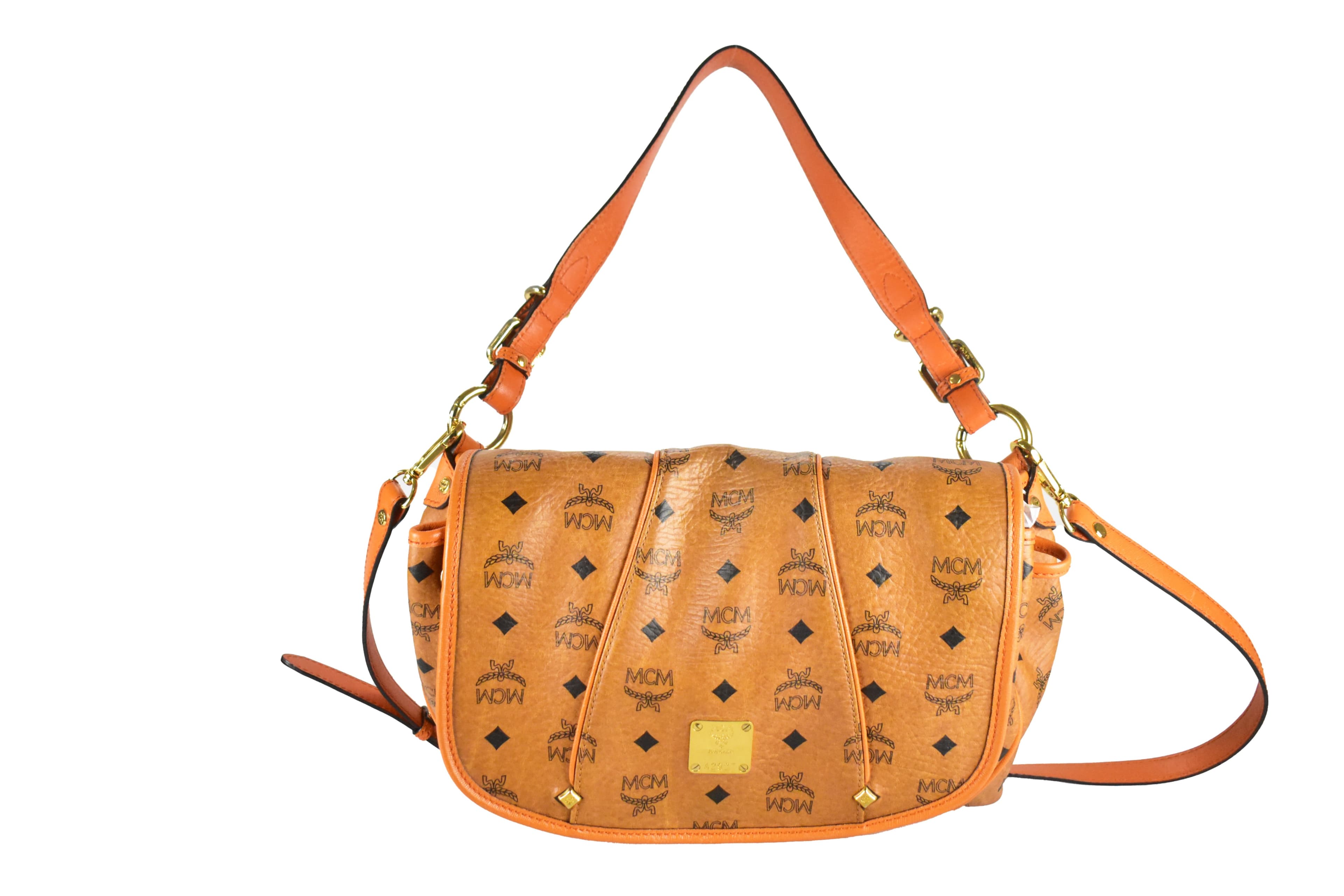 ✅MCM SCHULTERTASCHE MEDIUM vintmarket-de CROSSBODY COGNAC 3717