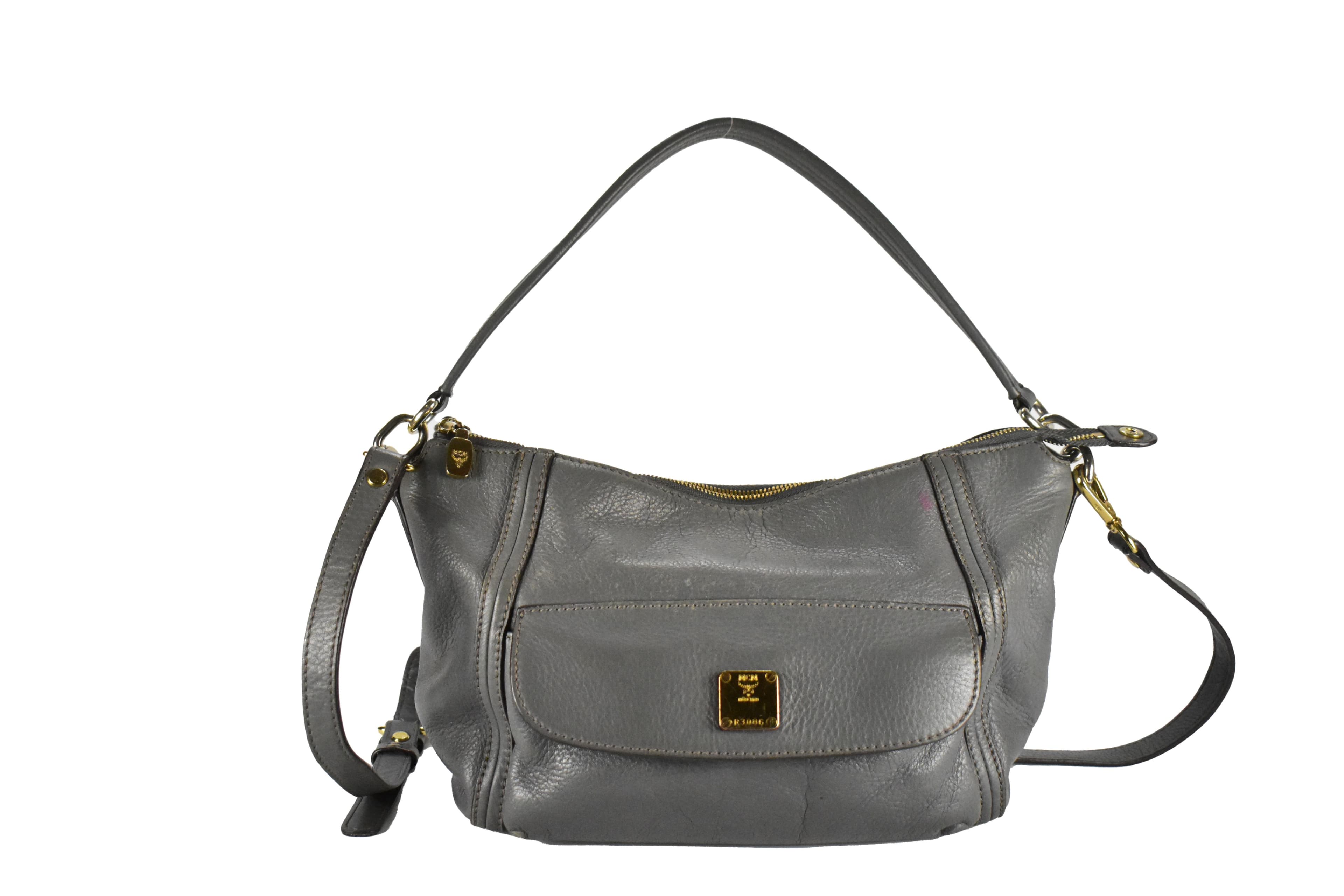 ✅MCM SCHULTERTASCHE vintmarket.de TASCHE CROSSBODY GRAU 3756
