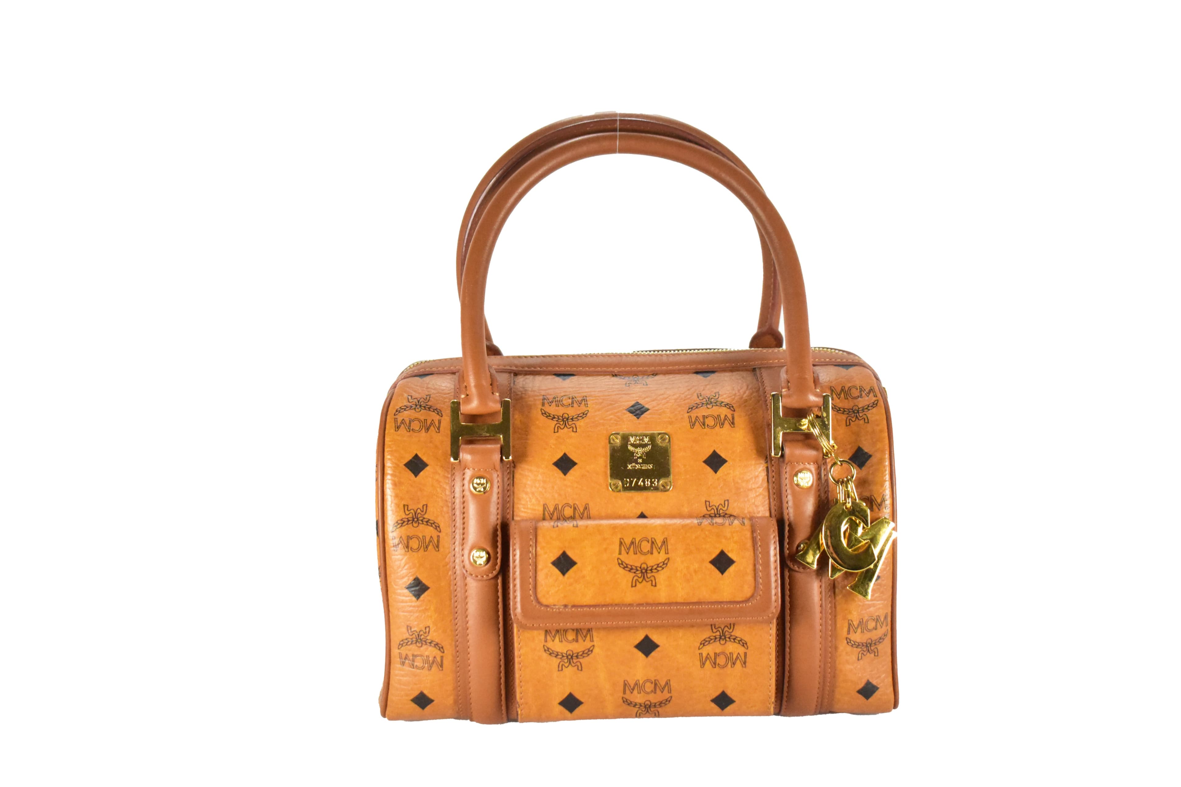MCM TASCHE vintmarket.de HANDTASCHE BOSTON LEDER COGNAC 3801