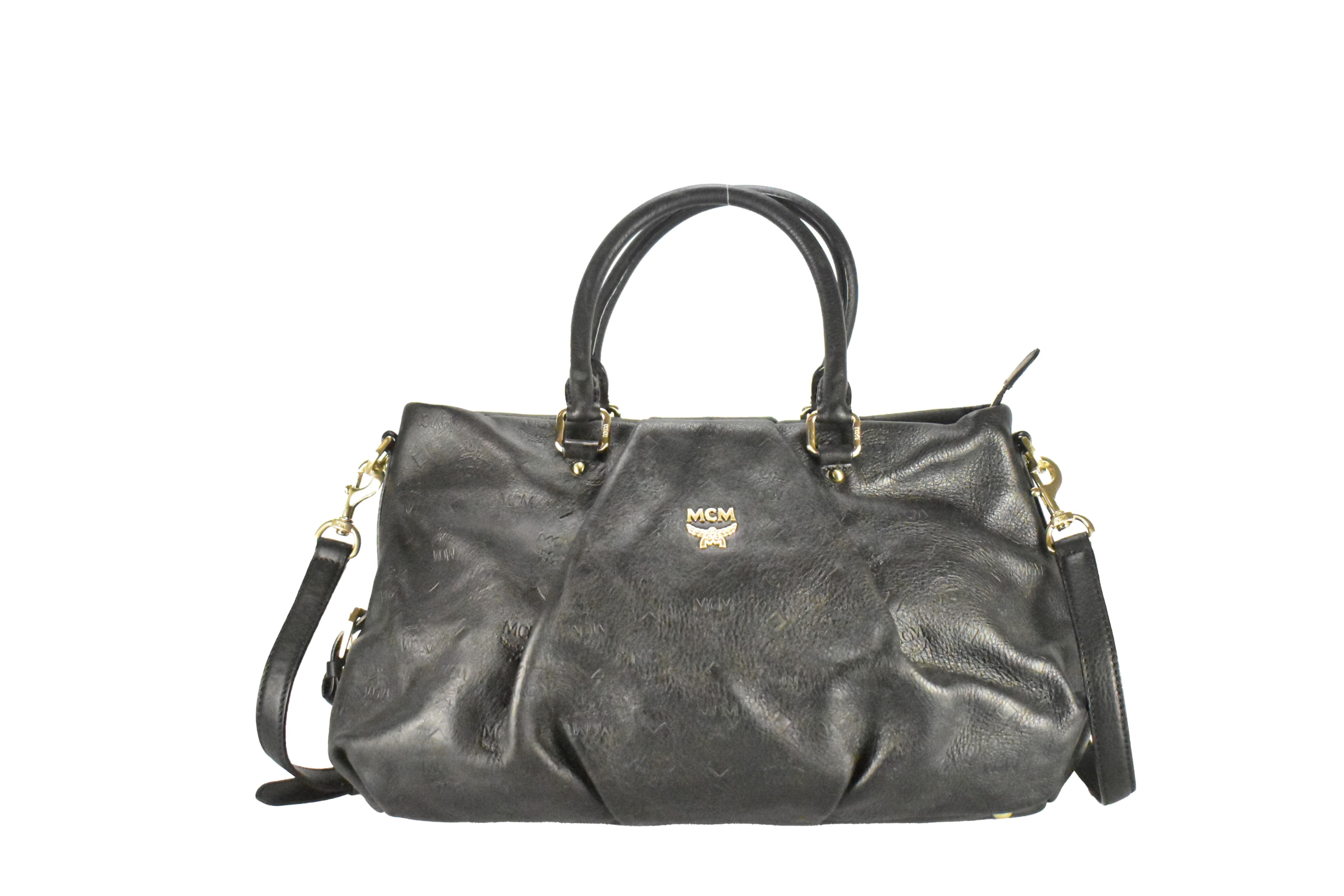MCM TASCHE vintmarket.de SCHULTERTASCHE LEDER MEDIUM SCHWARZ 3899