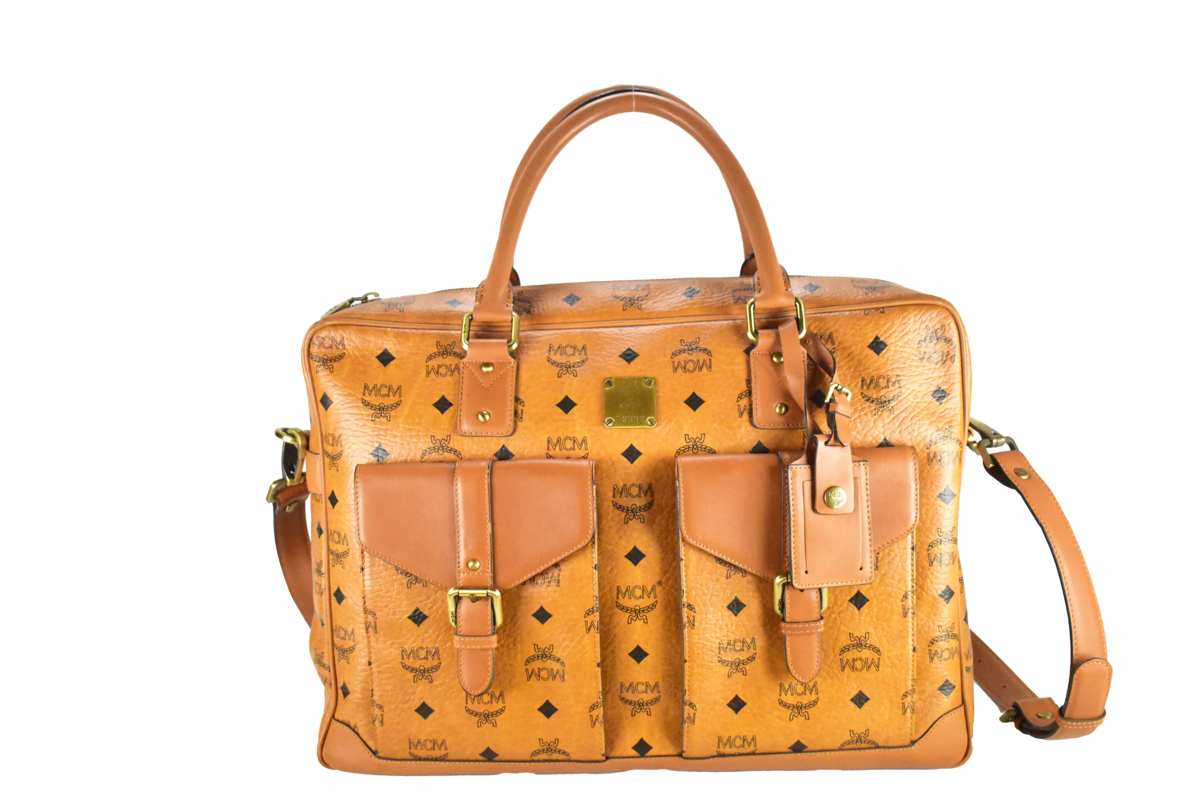 ✅MCM TASCHE AKTENTASCHE vintmarket.de SCHULTERTASCHE COGNAC 3912