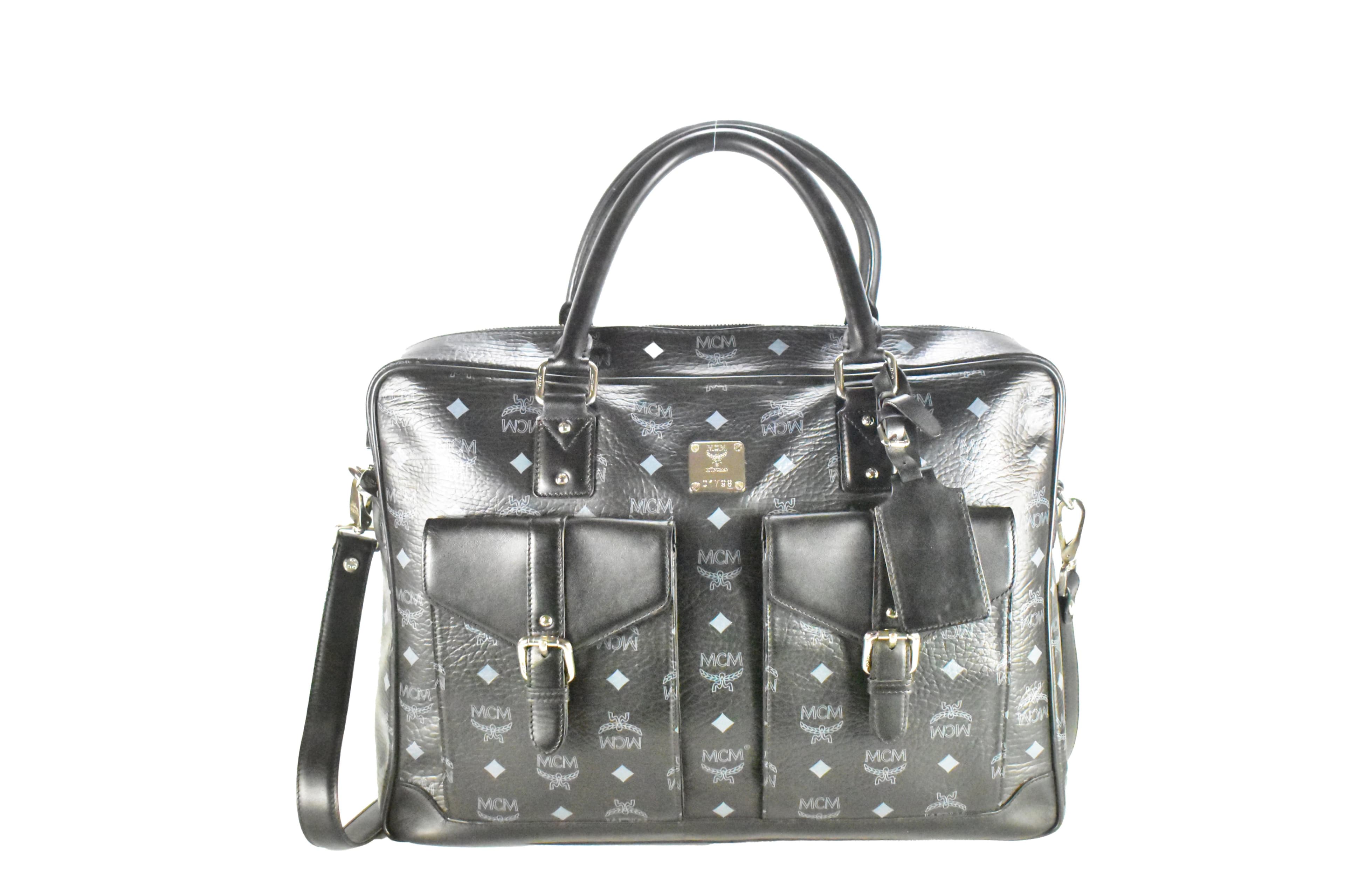 ✅MCM TASCHE AKTENTASCHE vintmarket.de SCHULTERTASCHE SCHWARZ 3913
