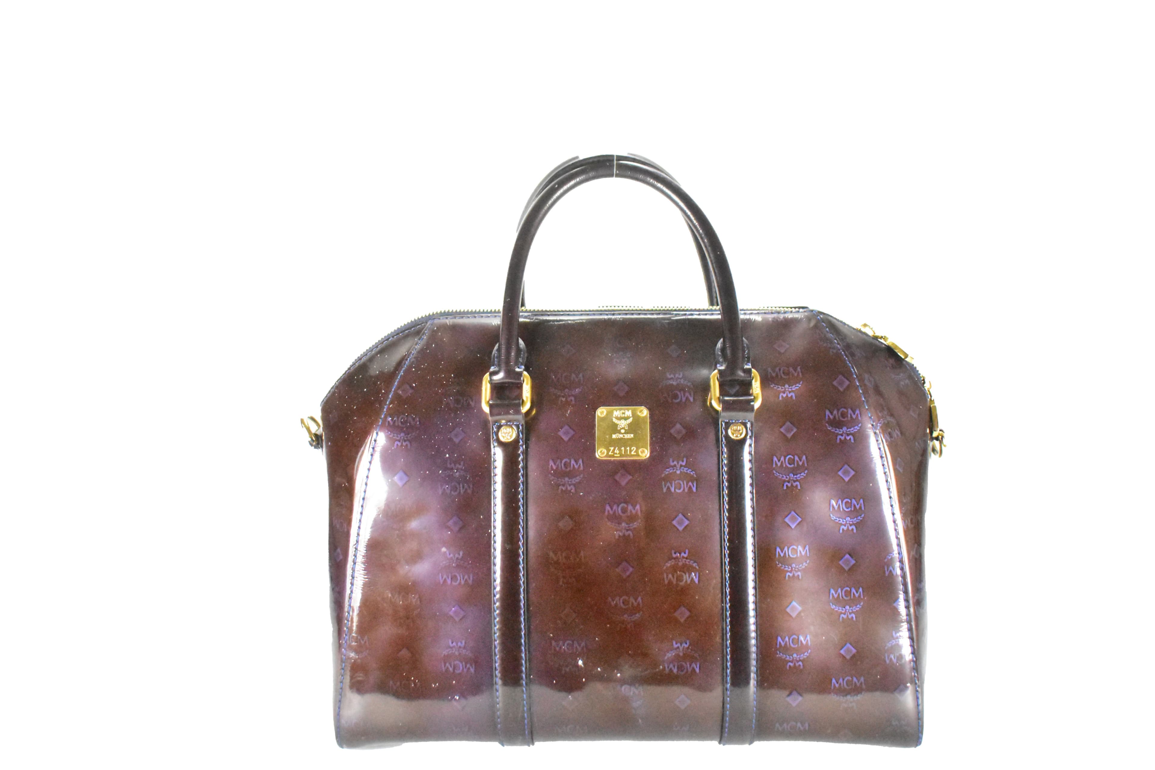 ✅MCM TASCHE vintmarket.de HANDTASCHE BOWLING LEDER LILA 3922