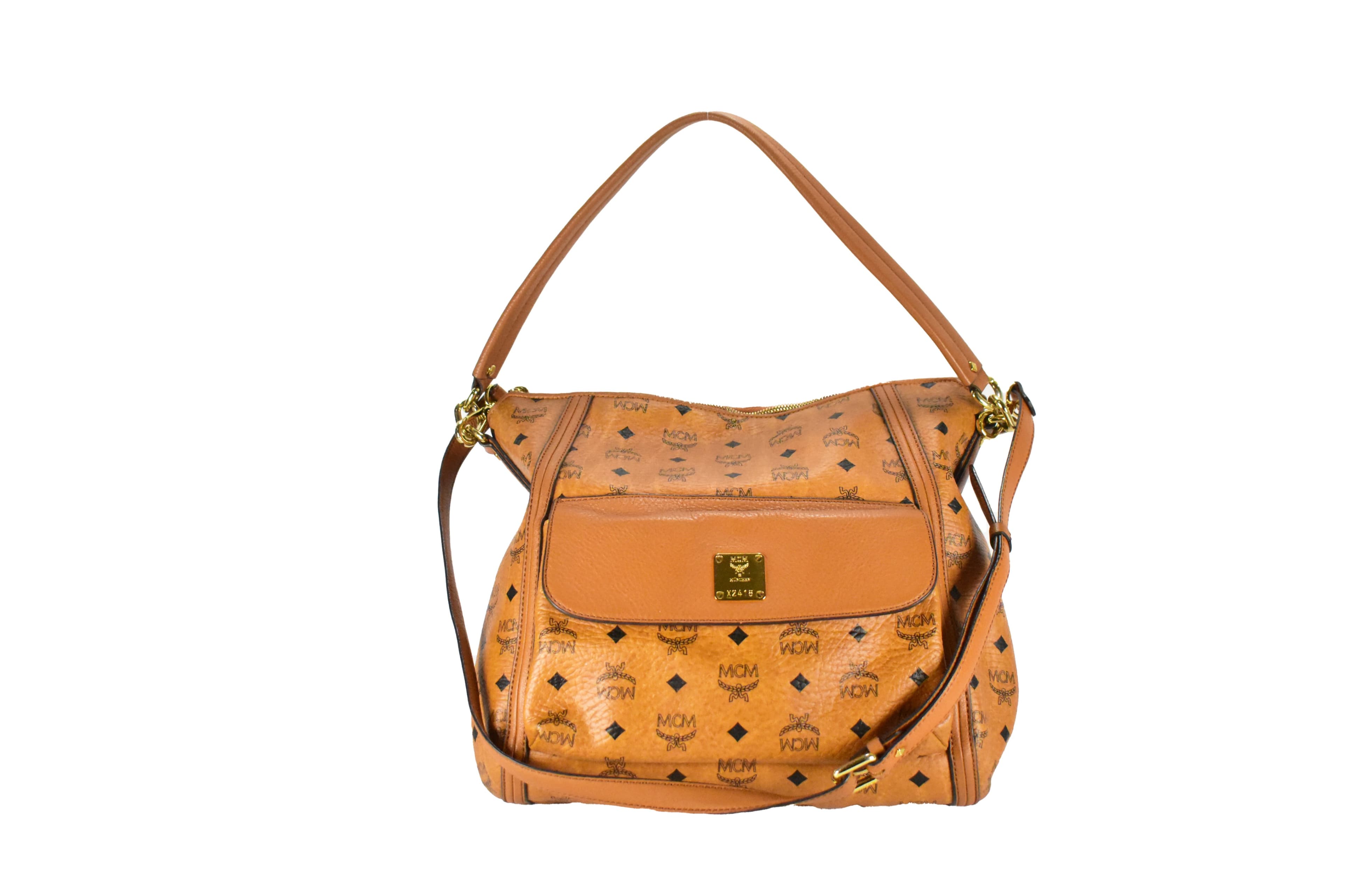 ✅MCM SCHULTERTASCHE MEDIUM vintmarket-de CROSSBODY COGNAC 3943