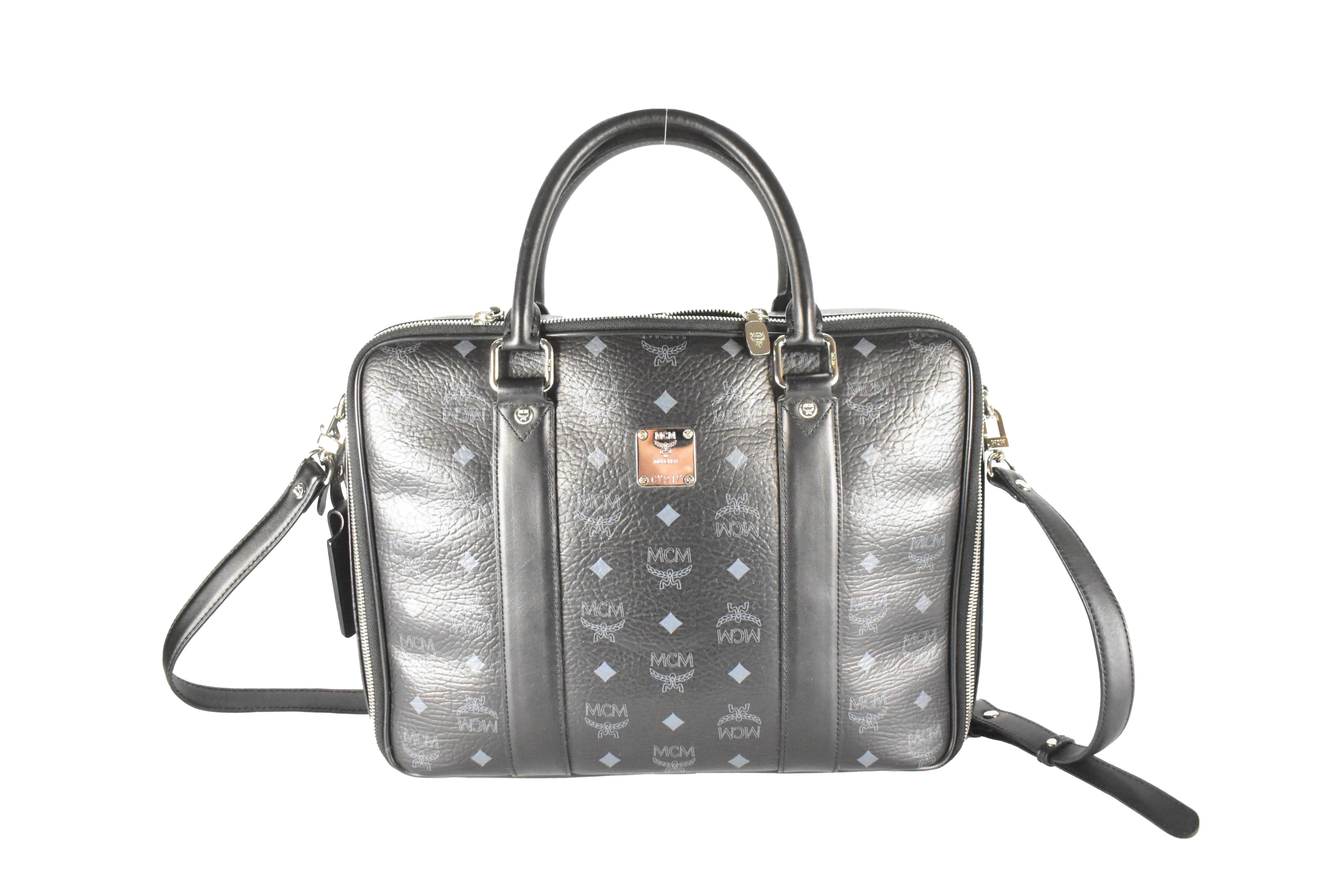 ✅MCM AKTENTASCHE XL vintmarket.de SCHULTERTASCHE SCHWARZ 3949