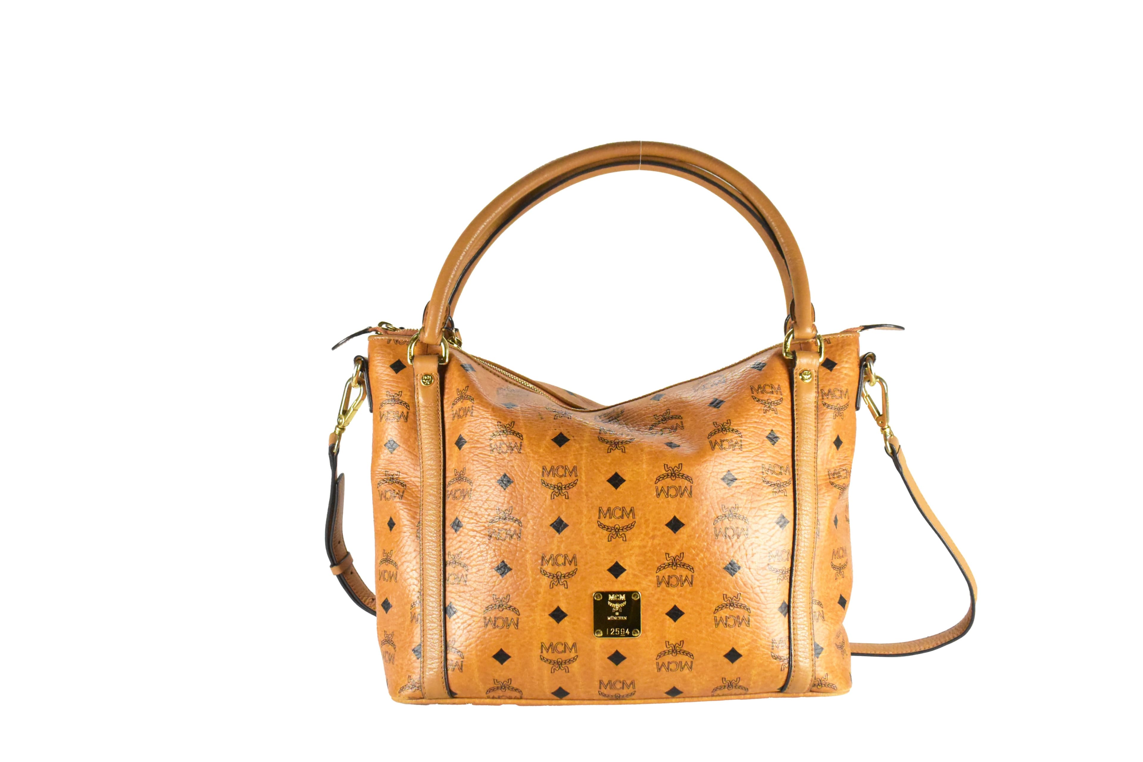 ✅MCM SCHULTERTASCHE vintmarket.de UMHÄNGETASCHE COGNAC 3964