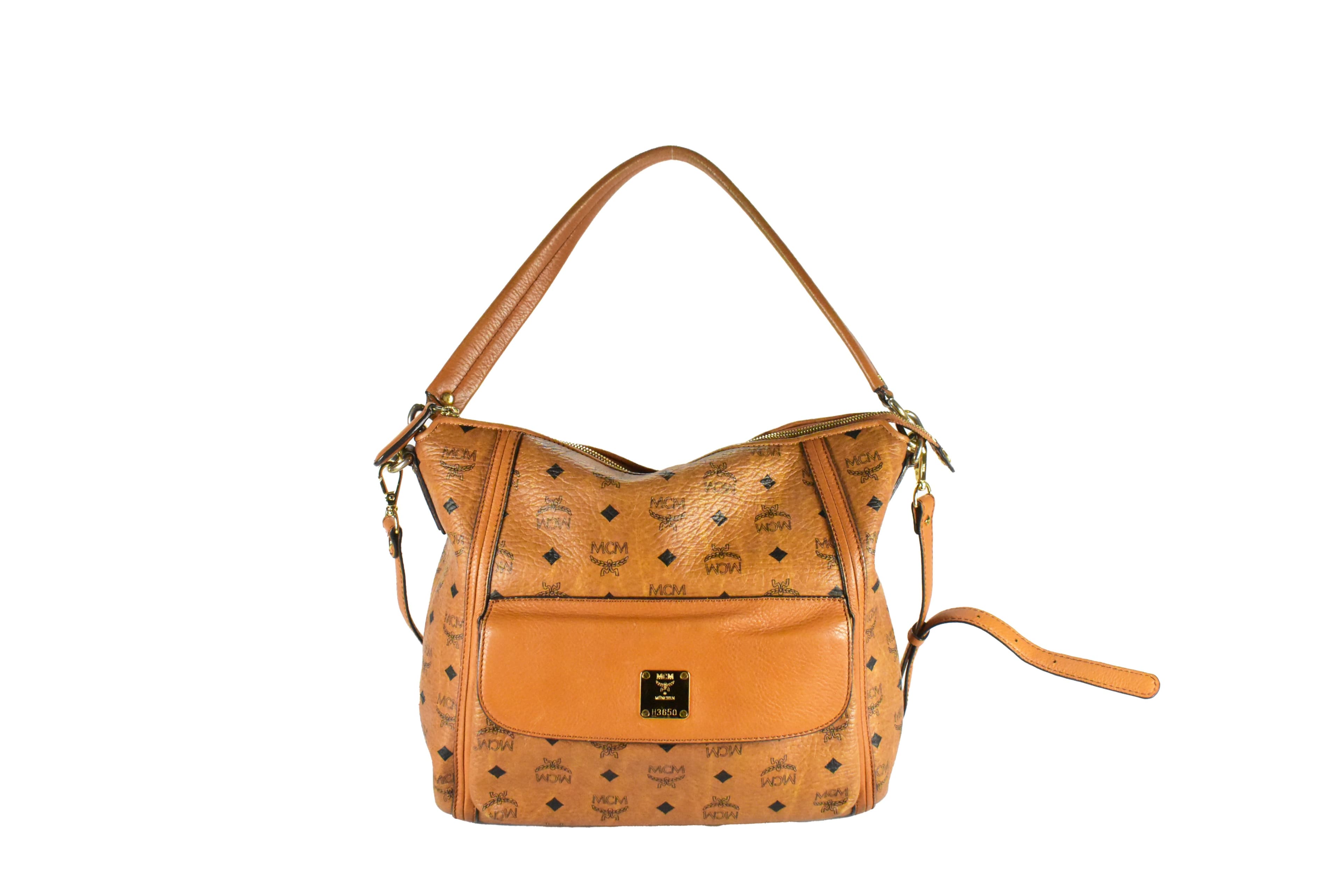 ✅MCM SCHULTERTASCHE MEDIUM vintmarket-de CROSSBODY COGNAC 3966