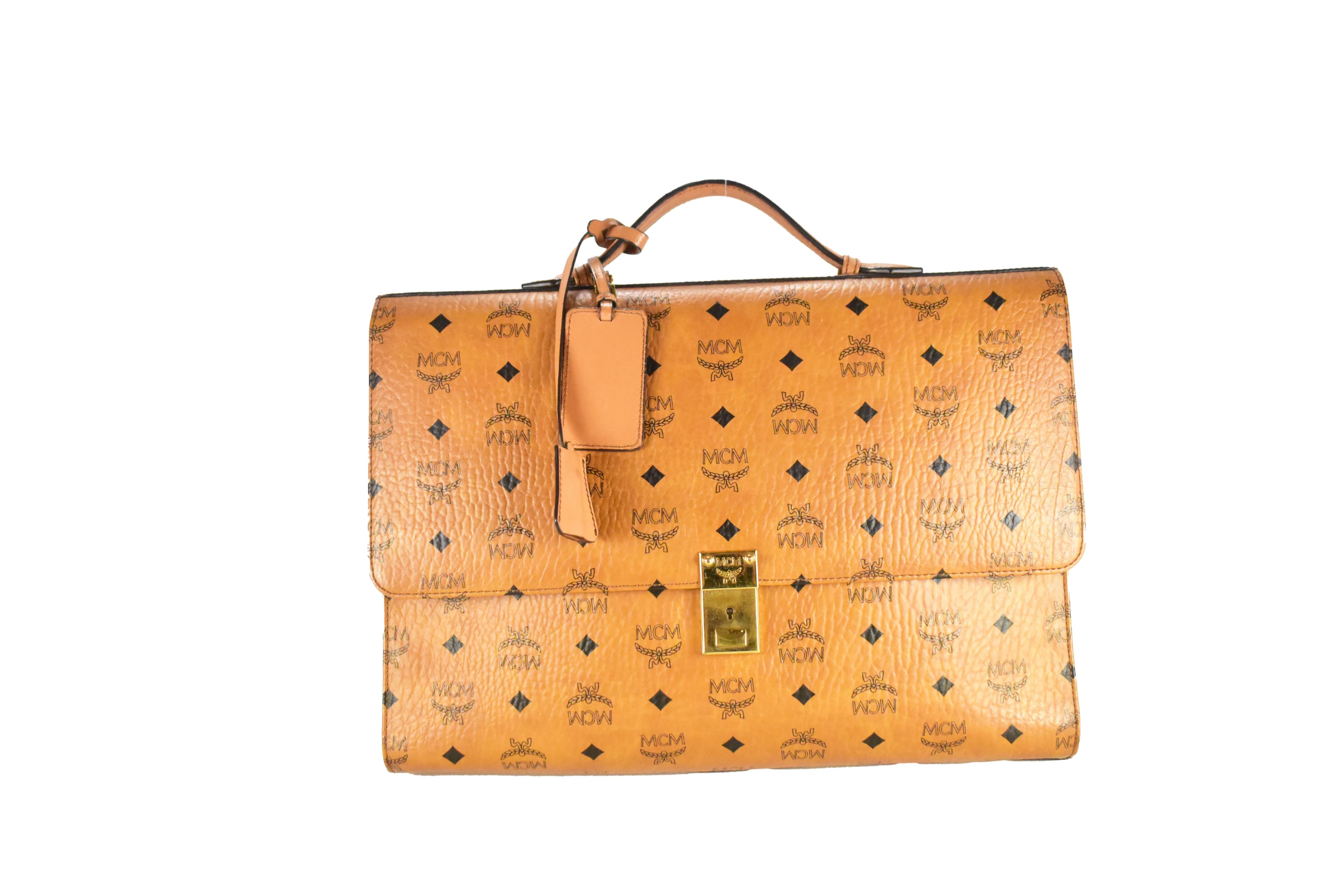✅MCM TASCHE AKTENTASCHE vintmarket.de SCHULTERTASCHE COGNAC 3977