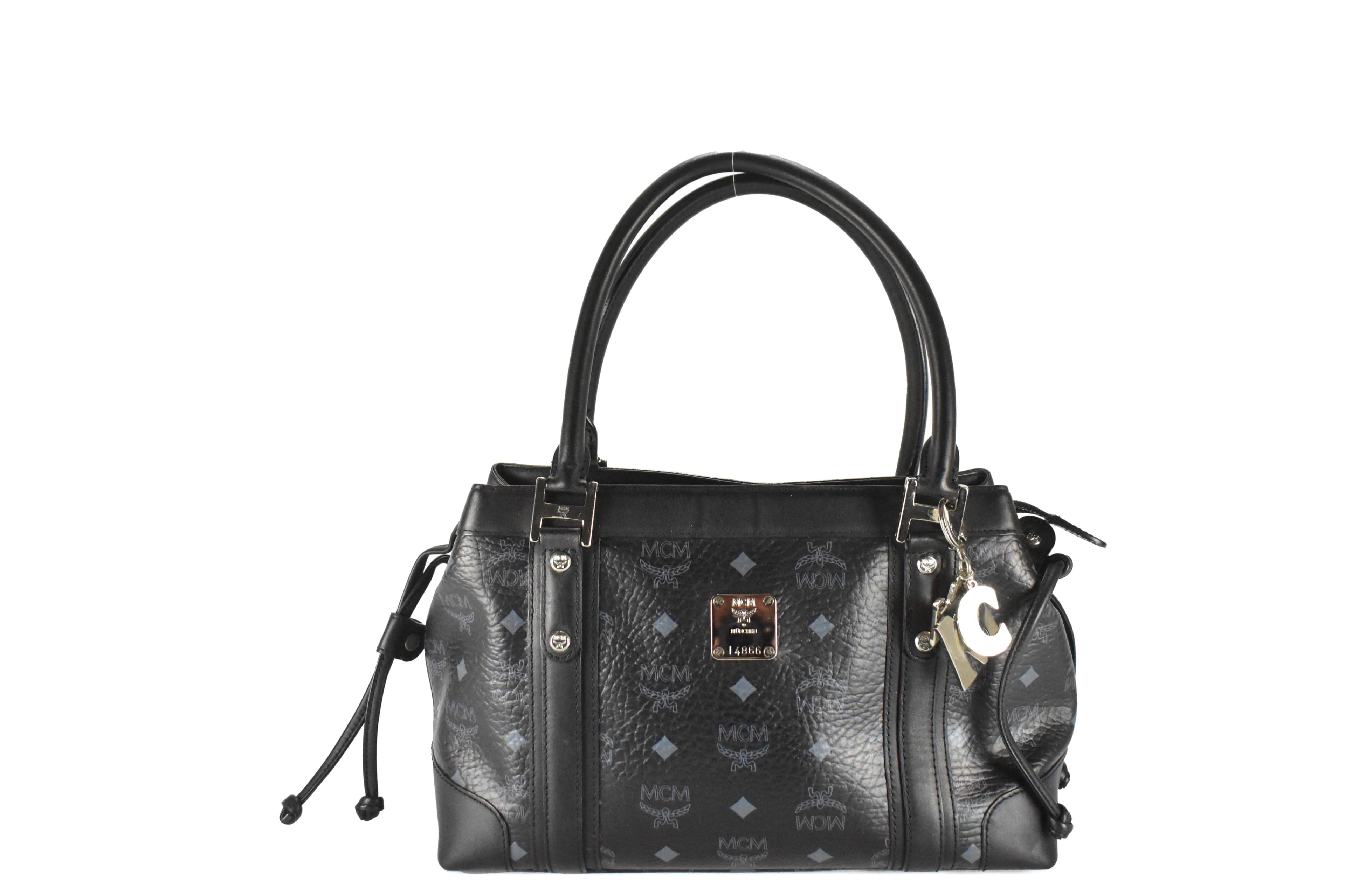 MCM TASCHE vintmarket.de HANDTASCHE BOSTON LEDER SCHWARZ 4014