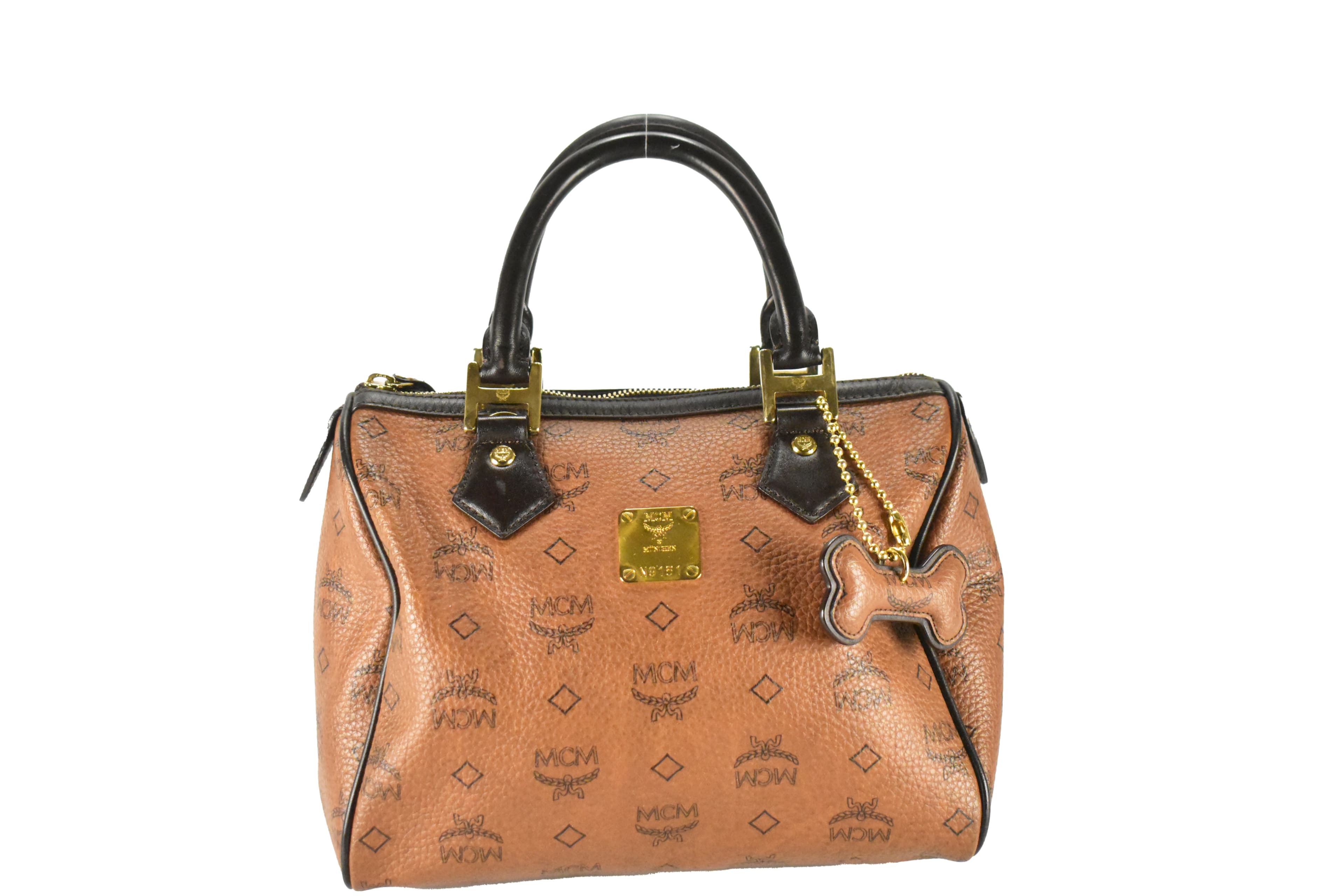 ✅MCM TASCHE vintmarket.de HANDTASCHE BOSTON BRAUN LEDER 4024