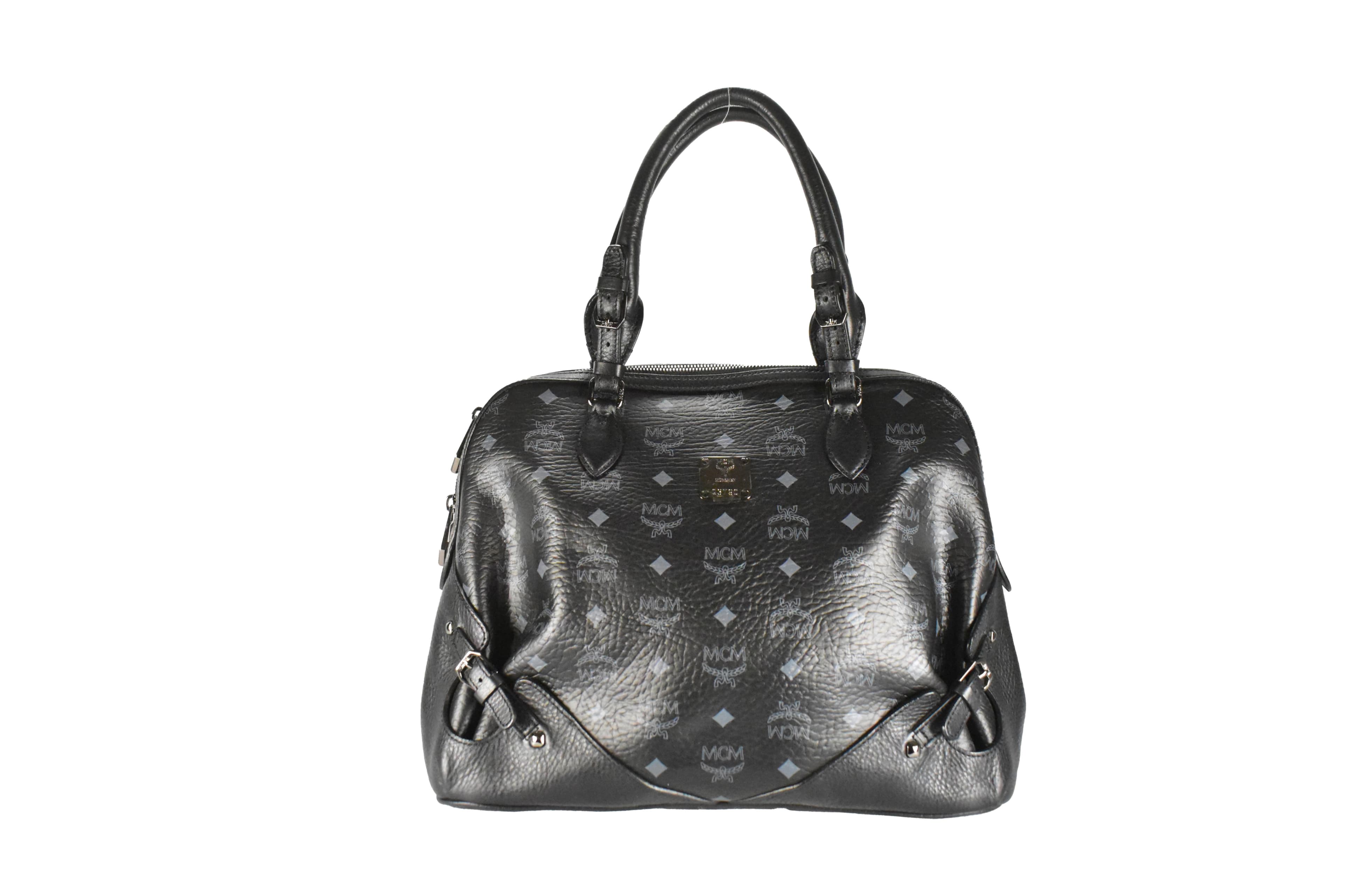 ✅MCM HANDTASCHE vintmarket.de SCHULTERTASCHE LEDER SCHWARZ 4058