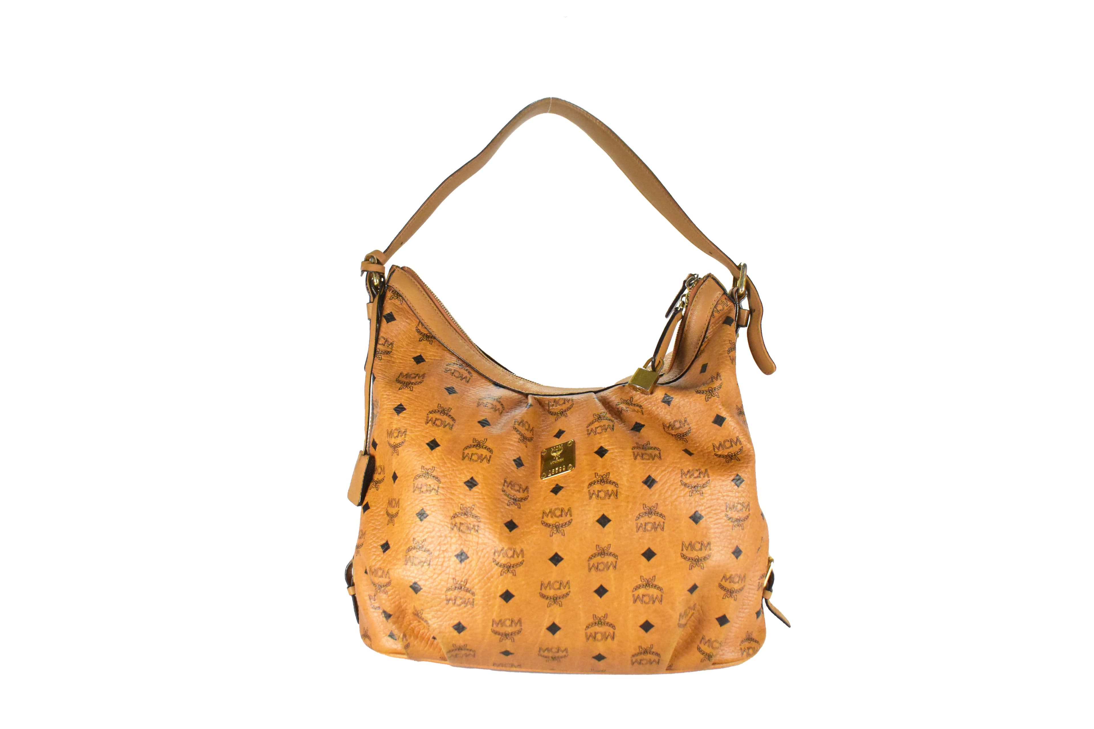 MCM SCHULTERTASCHE GROß vintmarket.de HANDTASCHE HOBO COGNAC 4071
