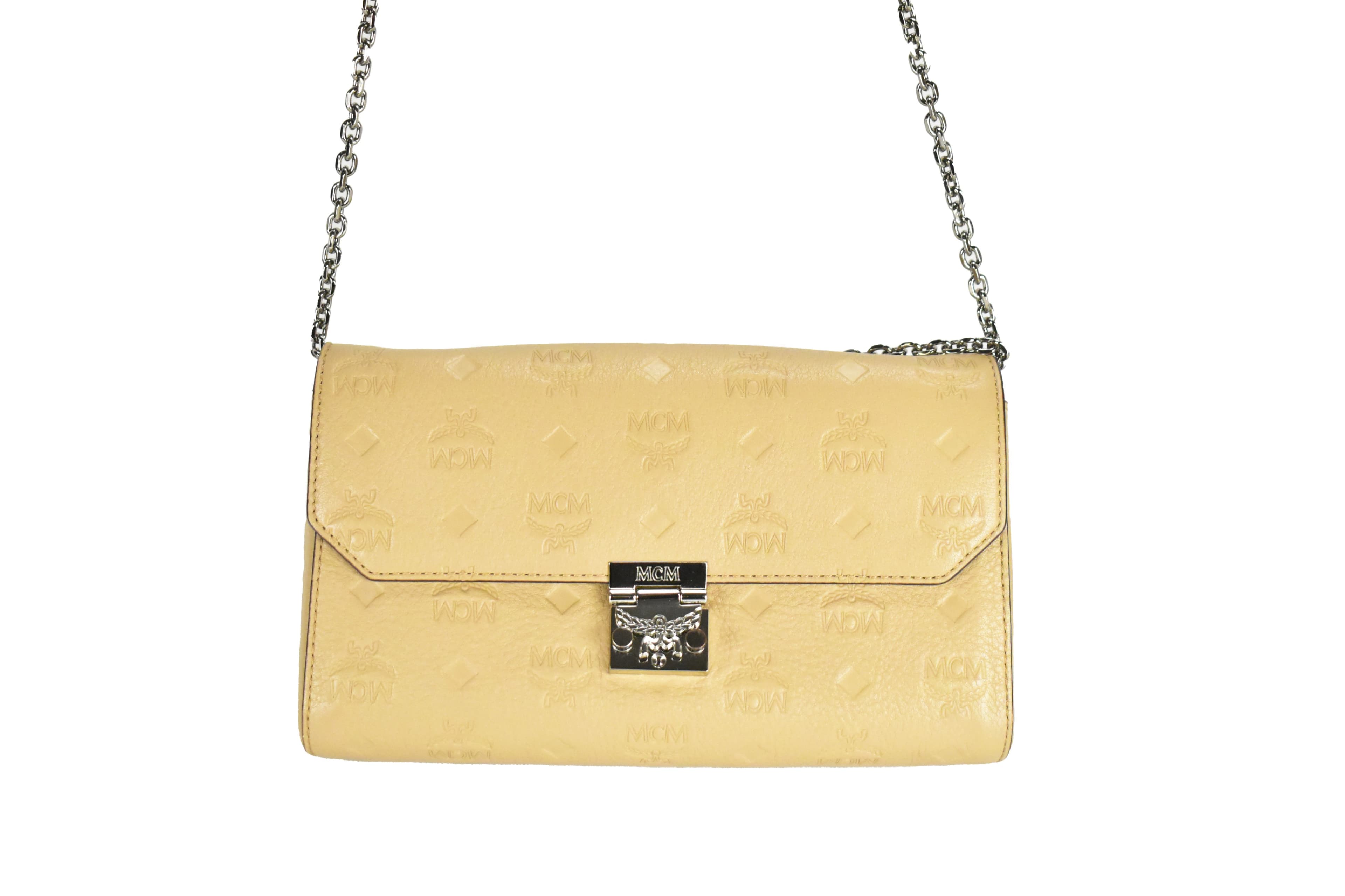MCM SCHULTERTASCHE vintmarket.de Modell: Millie CREME LEDER 4166