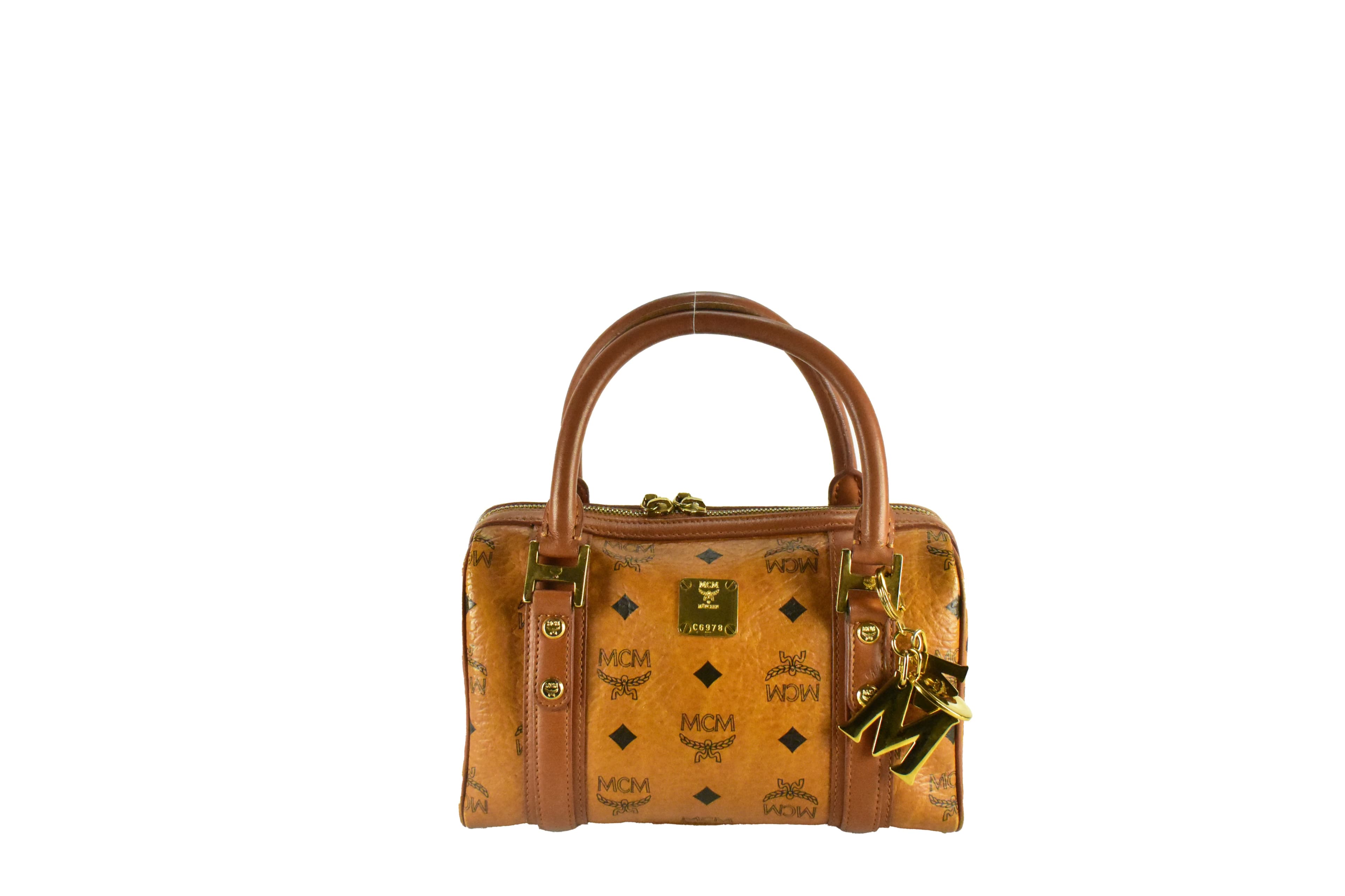 MCM TASCHE vintmarket.de HANDTASCHE BOSTON LEDER COGNAC 4227