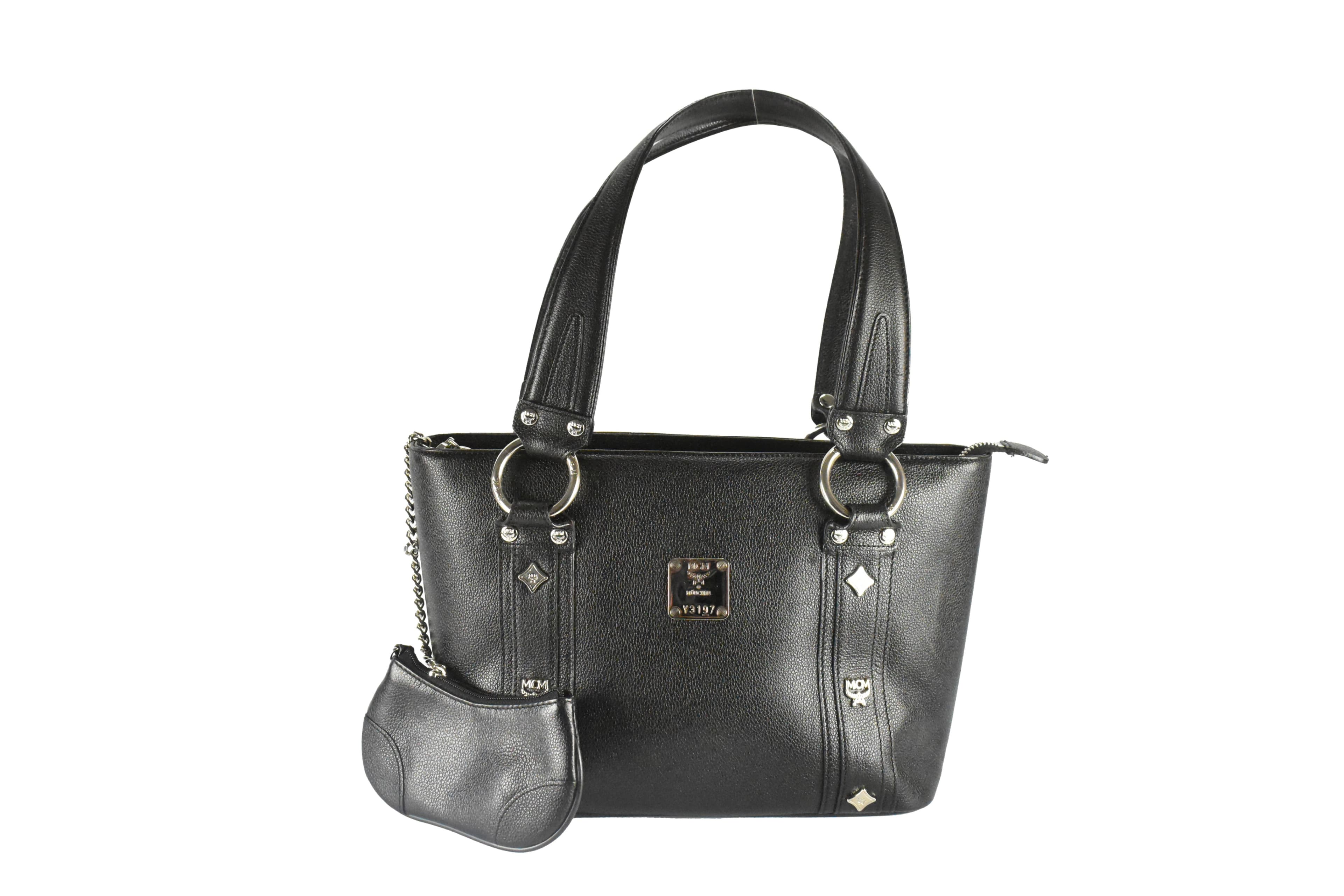 ✅MCM TASCHE vintmarket.de LEDER HANDTASCHE SCHWARZ 4225