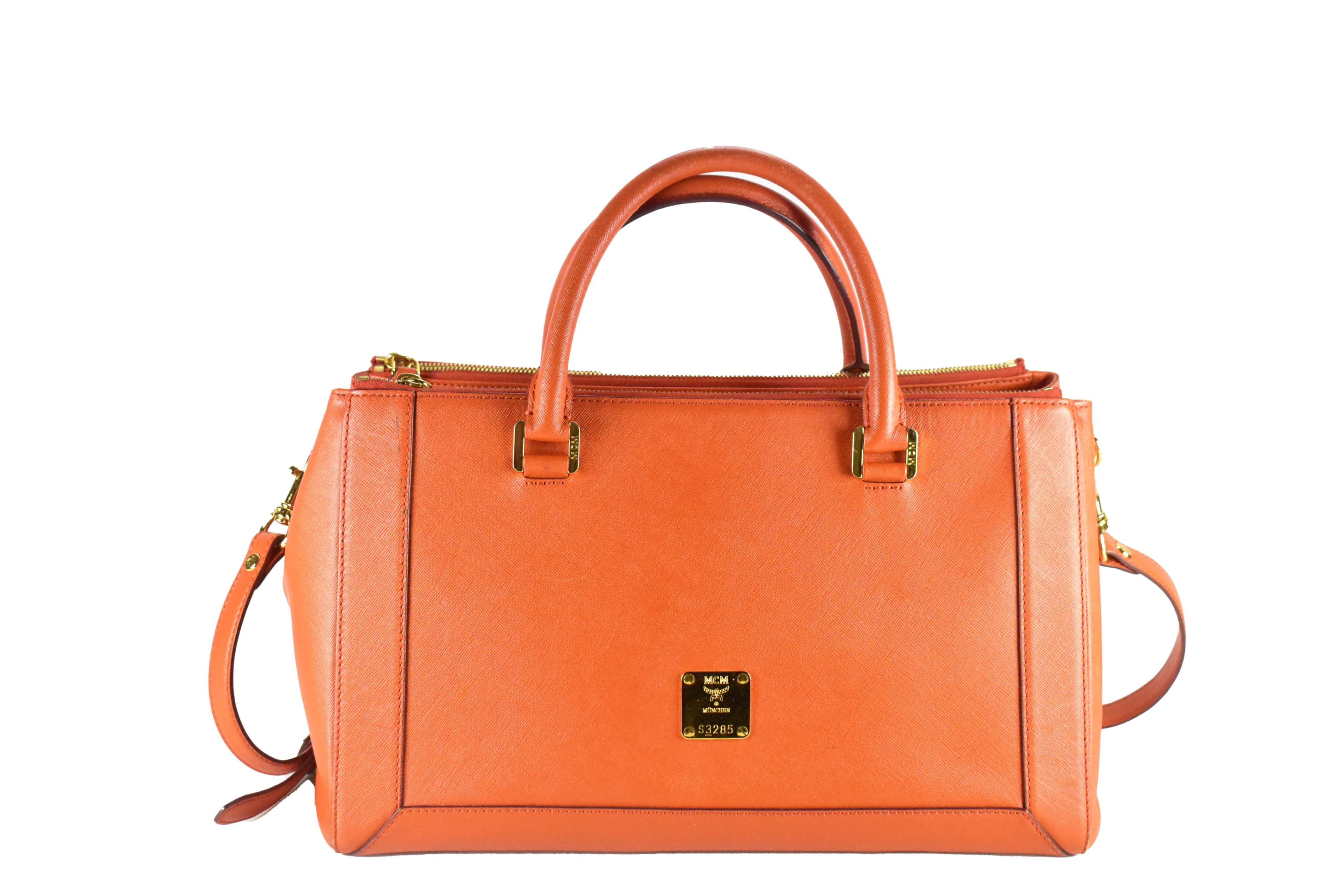 ✅MCM AKTENTASCHE vintmarketde CROSSBODY LEDERTASCHE ORANGE 4216