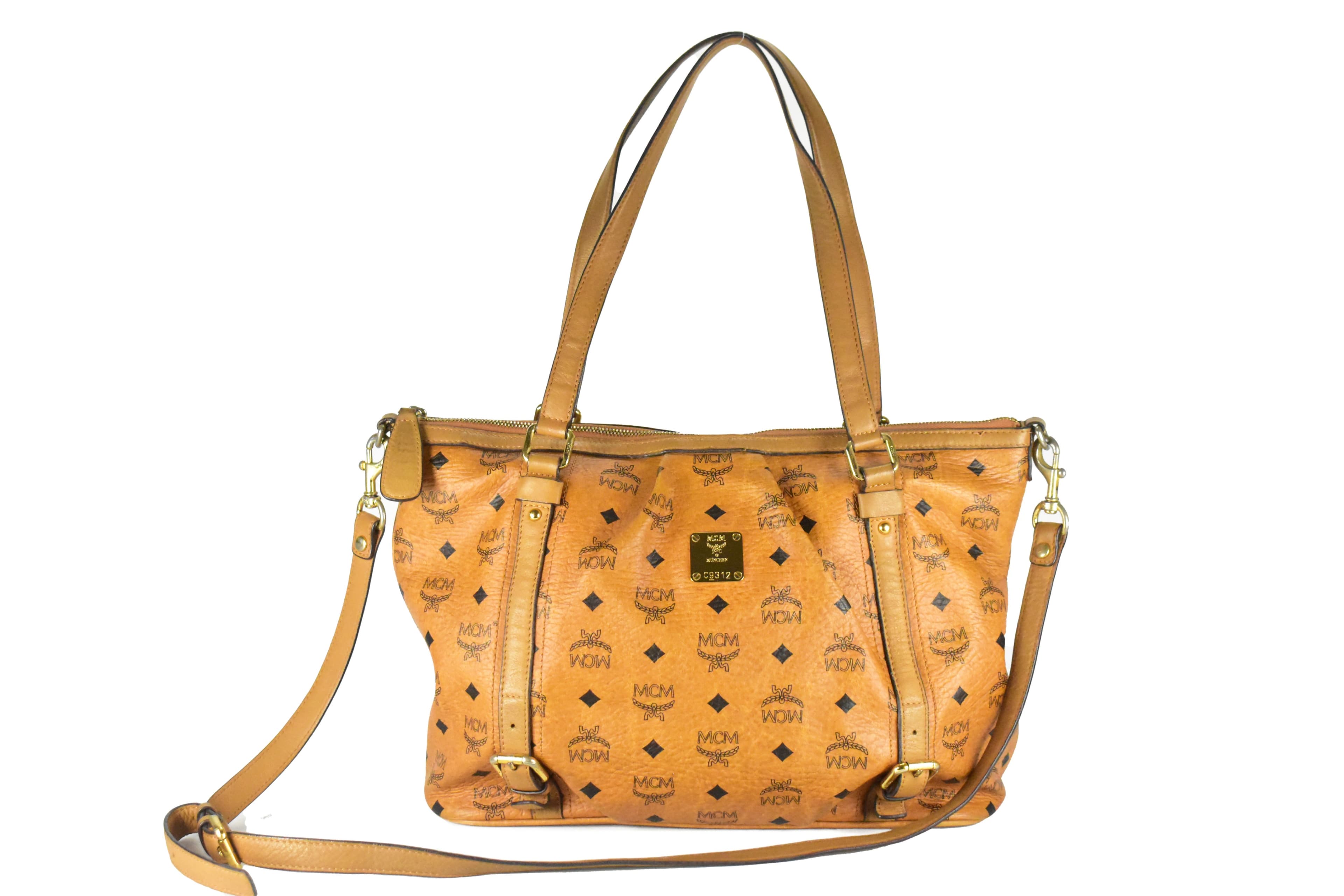 ✅MCM SCHULTERTASCHE MEDIUM vintmarket.de CROSSBODY COGNAC 4224