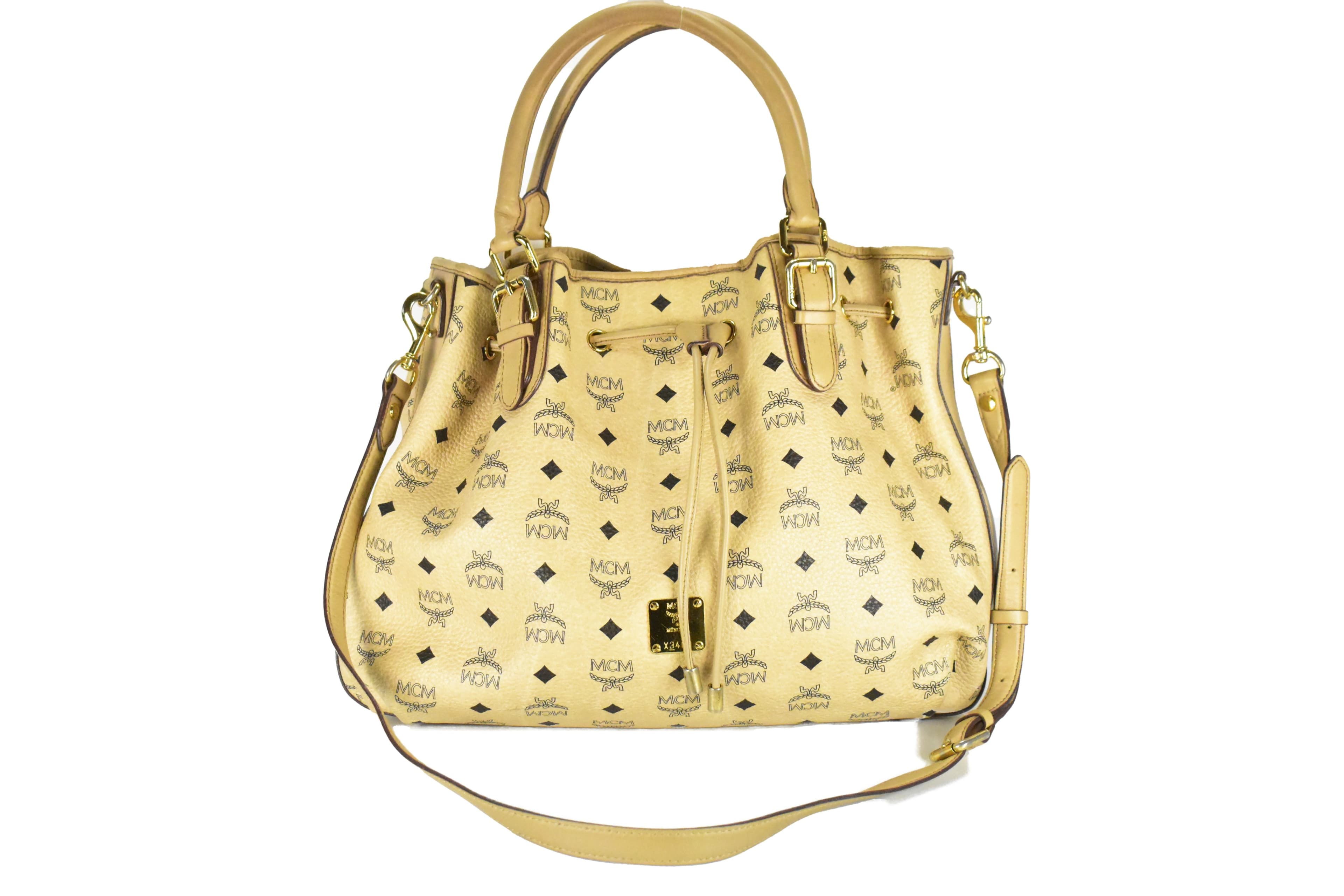 ✅MCM SCHULTERTASCHE GROß vintmarket-de CROSSBODY BEIGE 4232