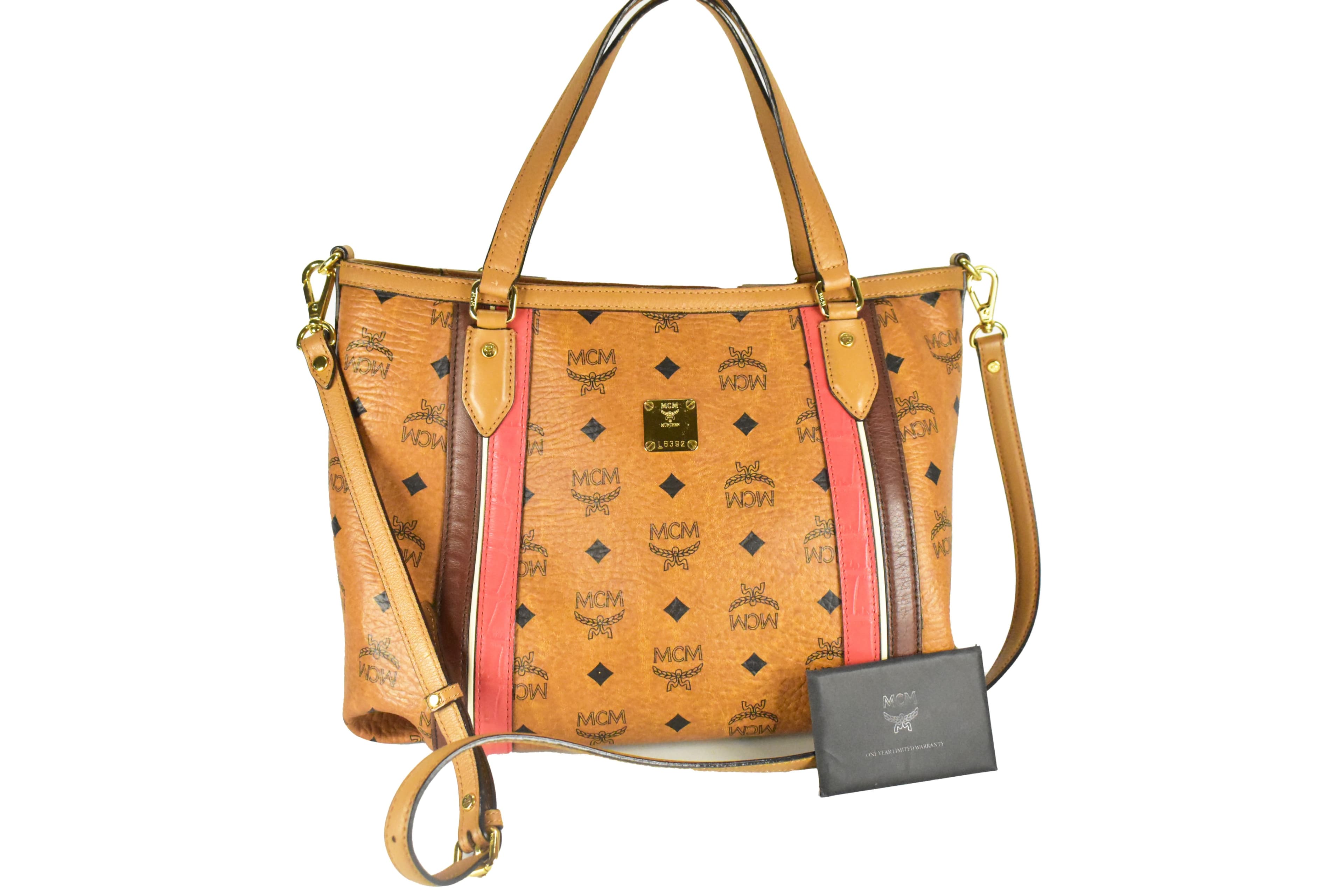 ✅MCM SCHULTERTASCHE vintmarket.de CROSSBODY COGNAC LEDER 4241