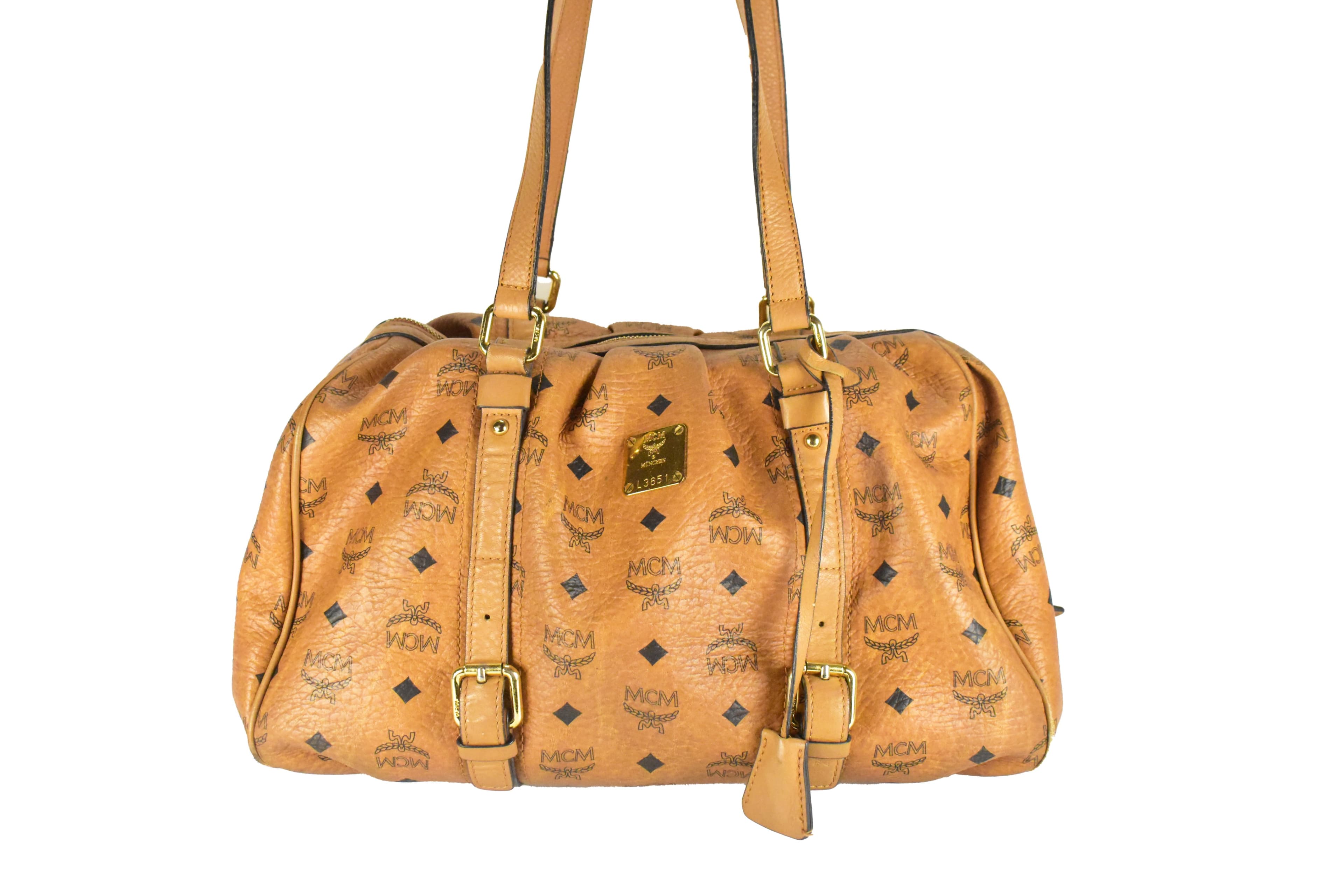MCM TASCHE LEDERTASCHE vintmarket.de GROß COGNAC 4242