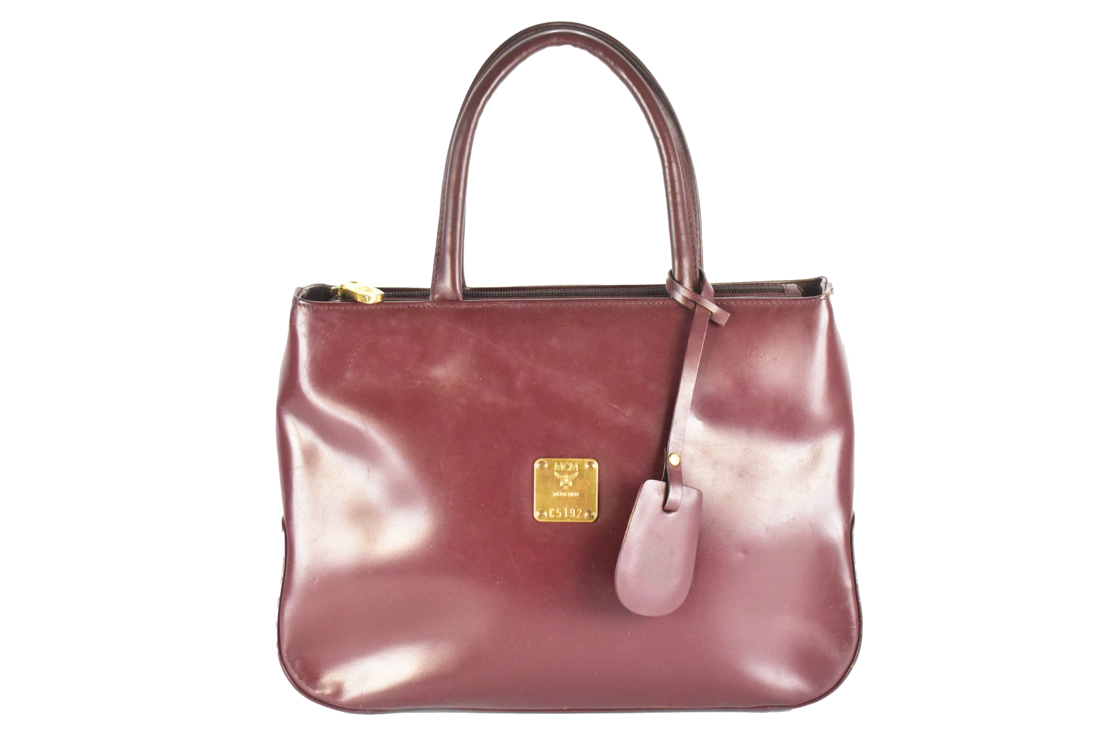 ✅MCM HANDTASCHE TASCHE LEDERTASCHE SCHULTERTASCHE BORDEAUX 4244