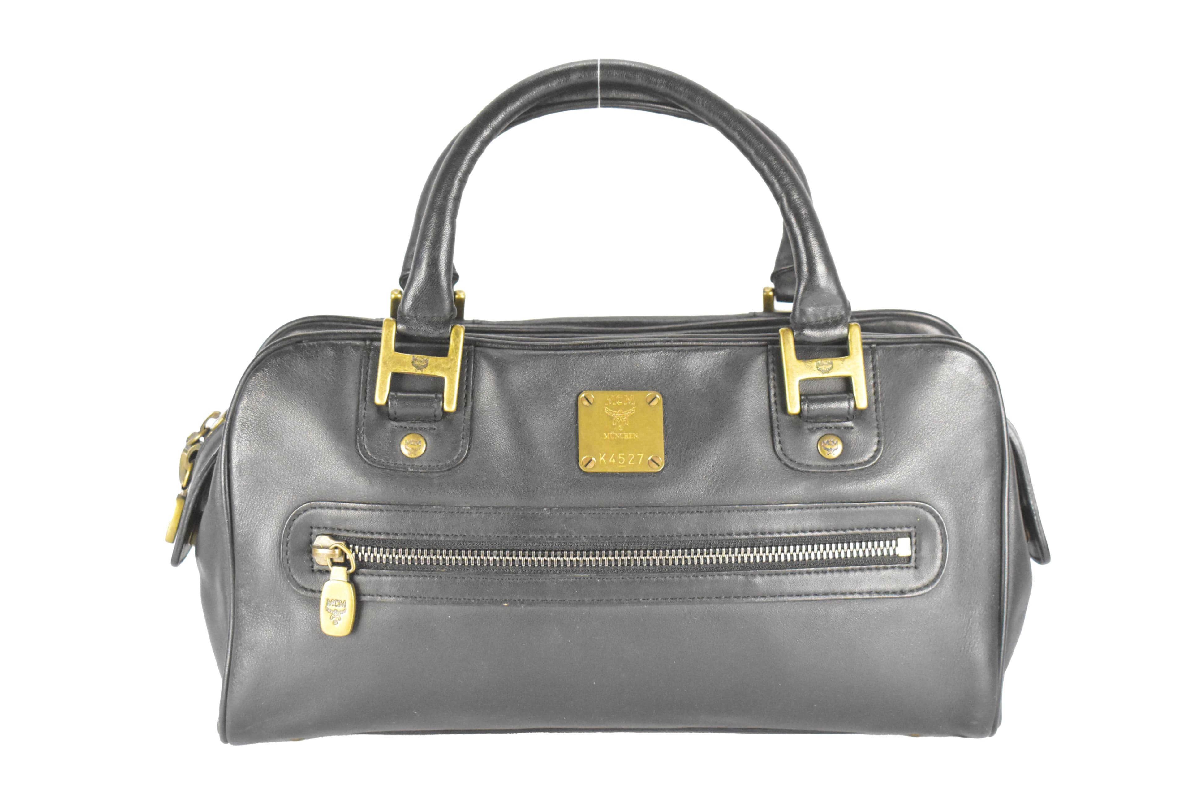 ✅MCM LEDERTASCHE vintmarket.de HANDTASCHE LEDER SCHWARZ 4245